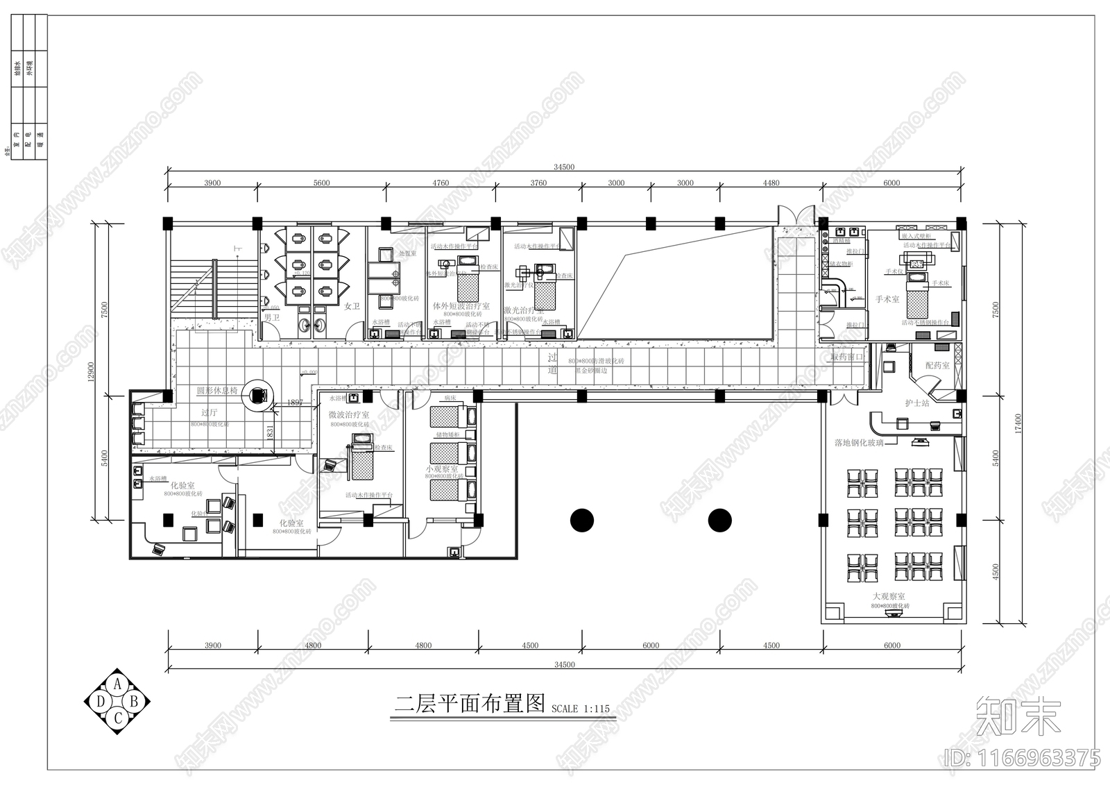现代医院cad施工图下载【ID:1166963375】