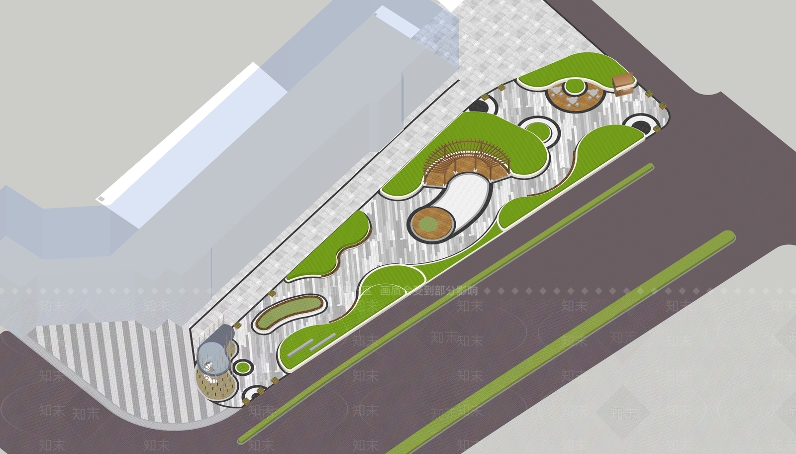 现代口袋公园SU模型下载【ID:1166967375】