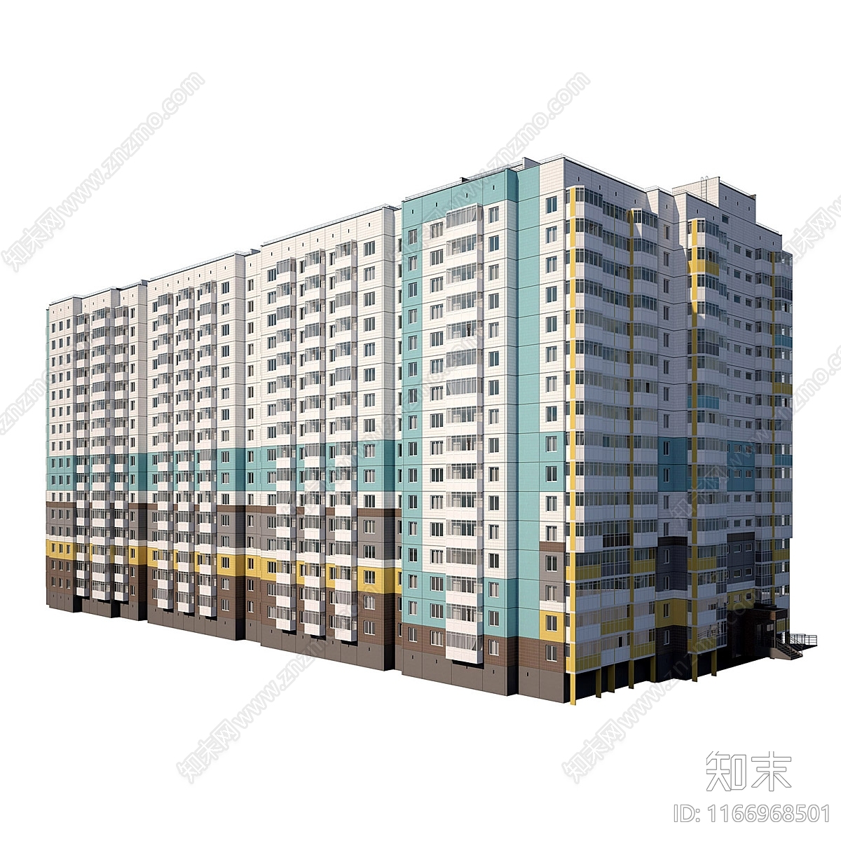 现代高层住宅3D模型下载【ID:1166968501】