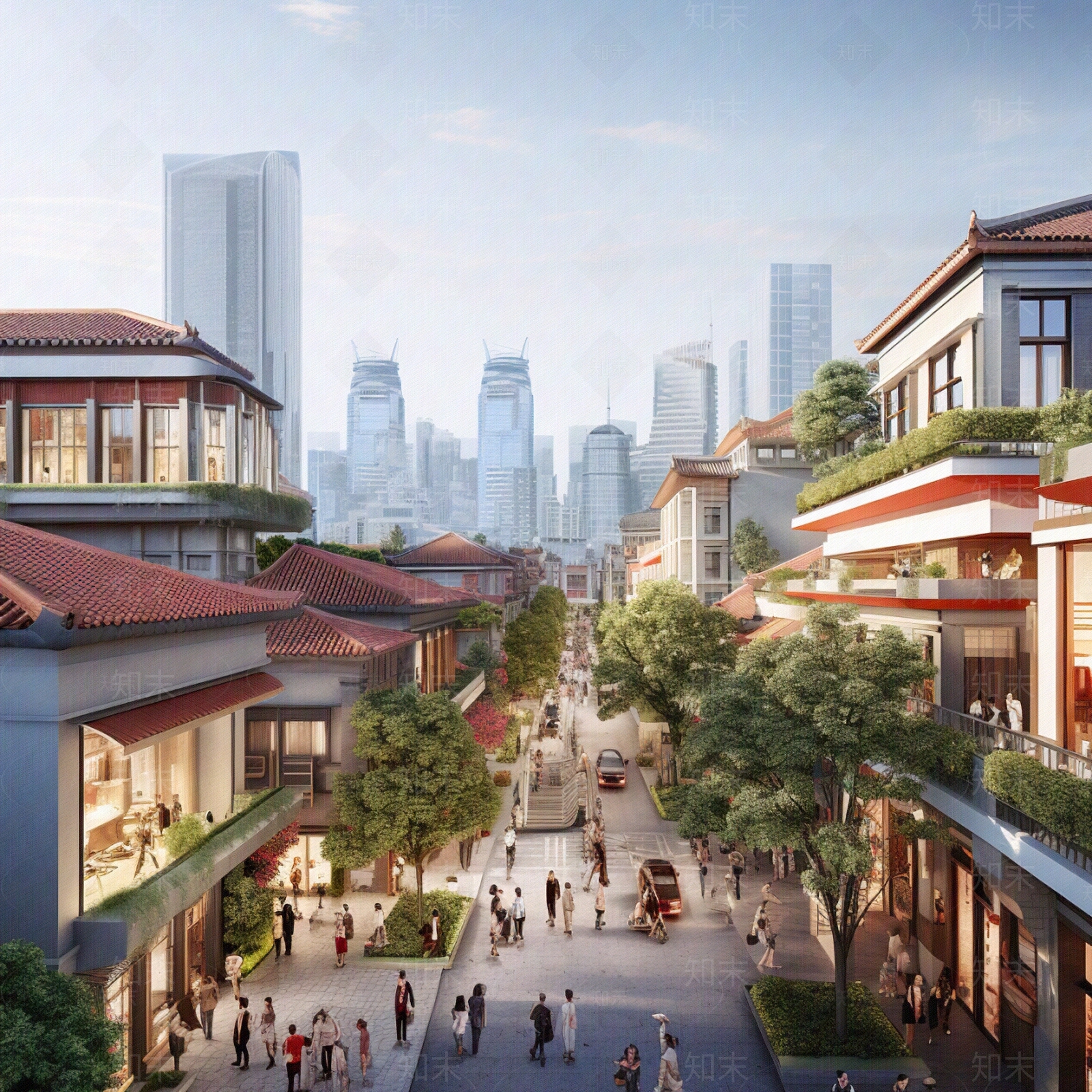 现代街道外景贴图下载【ID:1166969748】