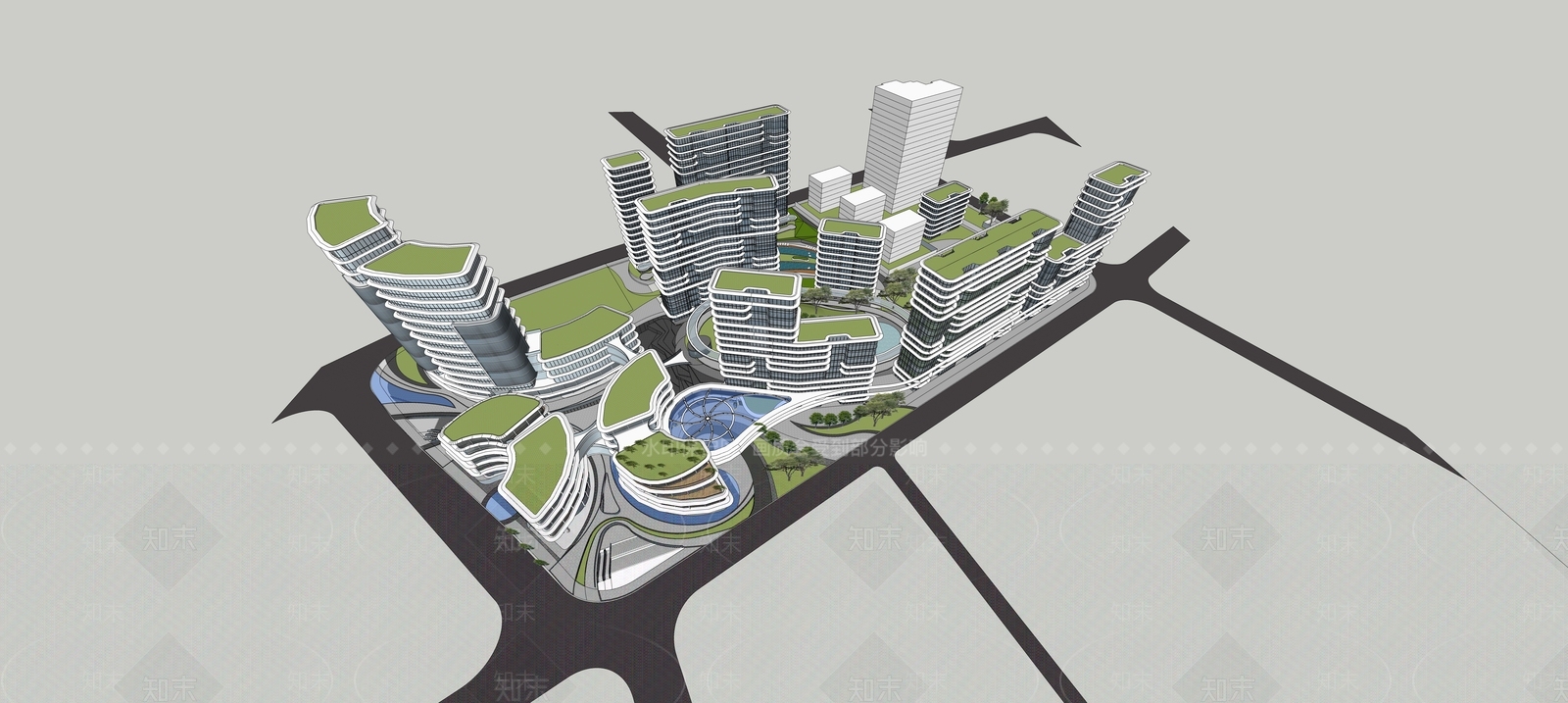 现代其他商业建筑SU模型下载【ID:1166973740】