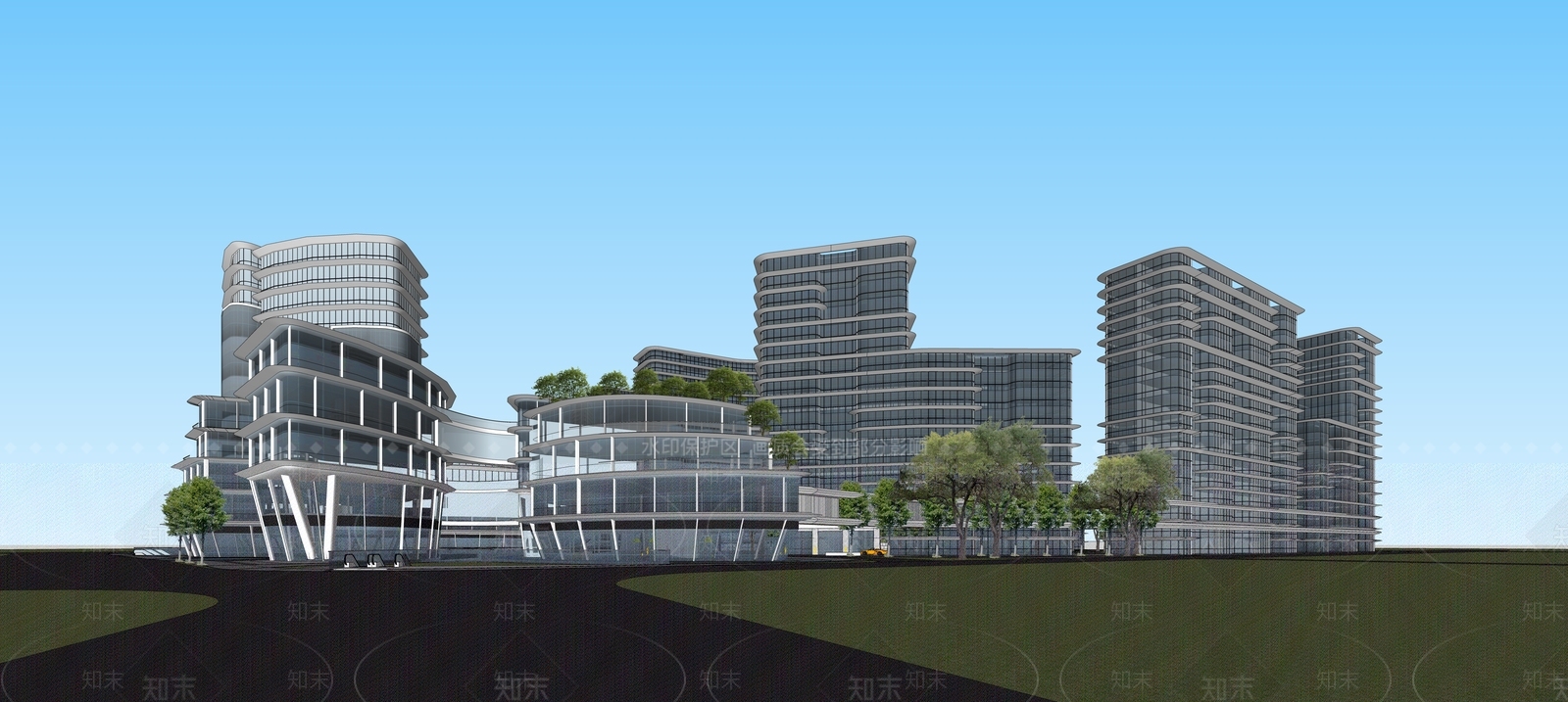 现代其他商业建筑SU模型下载【ID:1166973740】