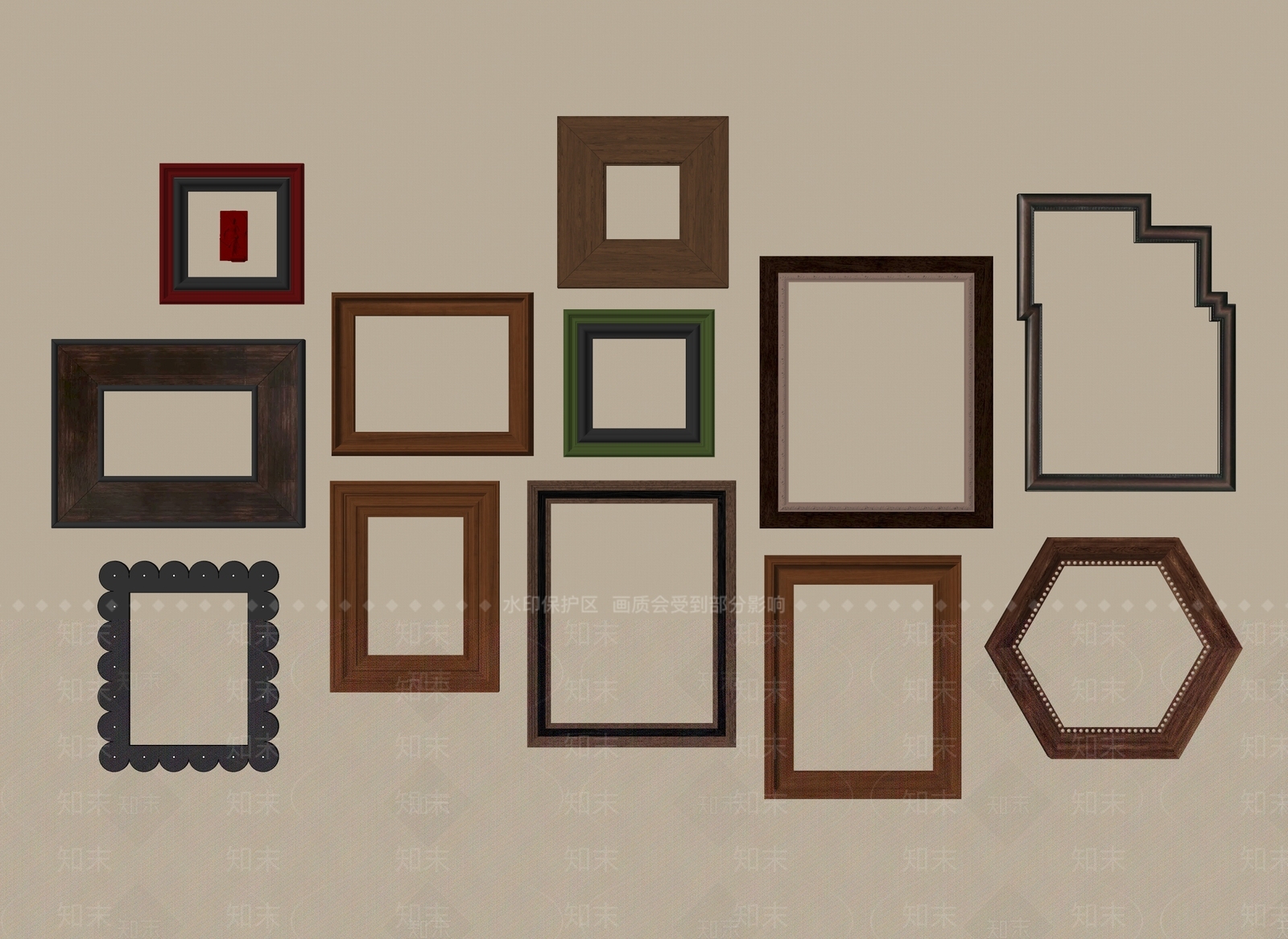 现代中古相框SU模型下载【ID:1166983936】