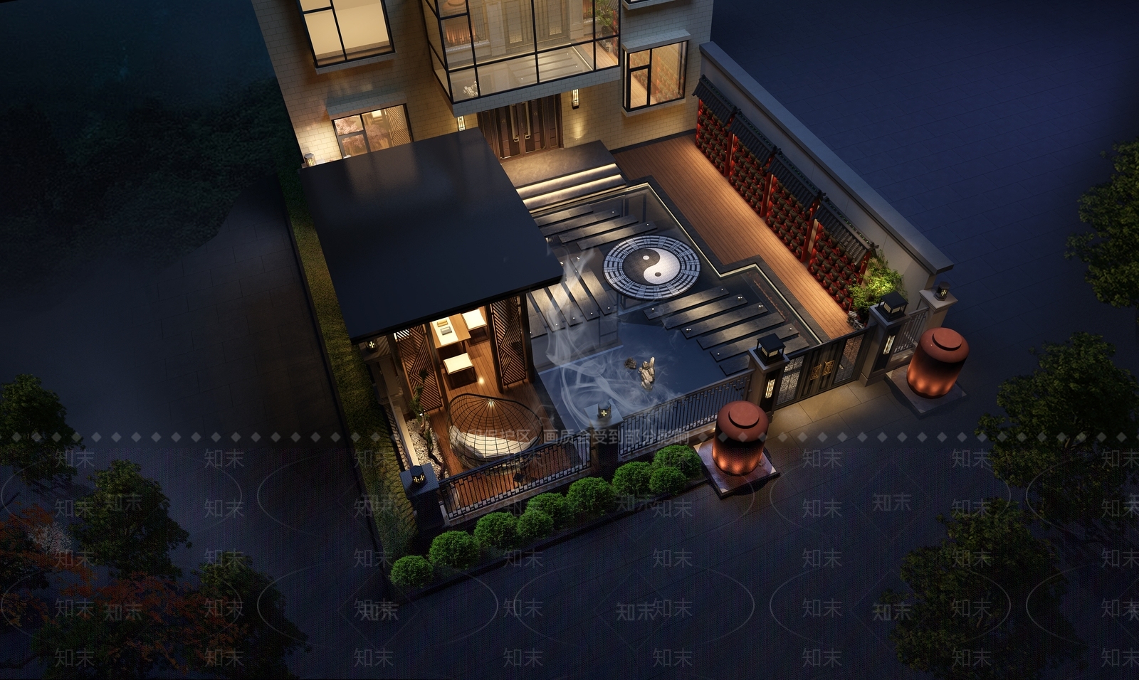 新中式现代鸟瞰规划3D模型下载【ID:1167006931】