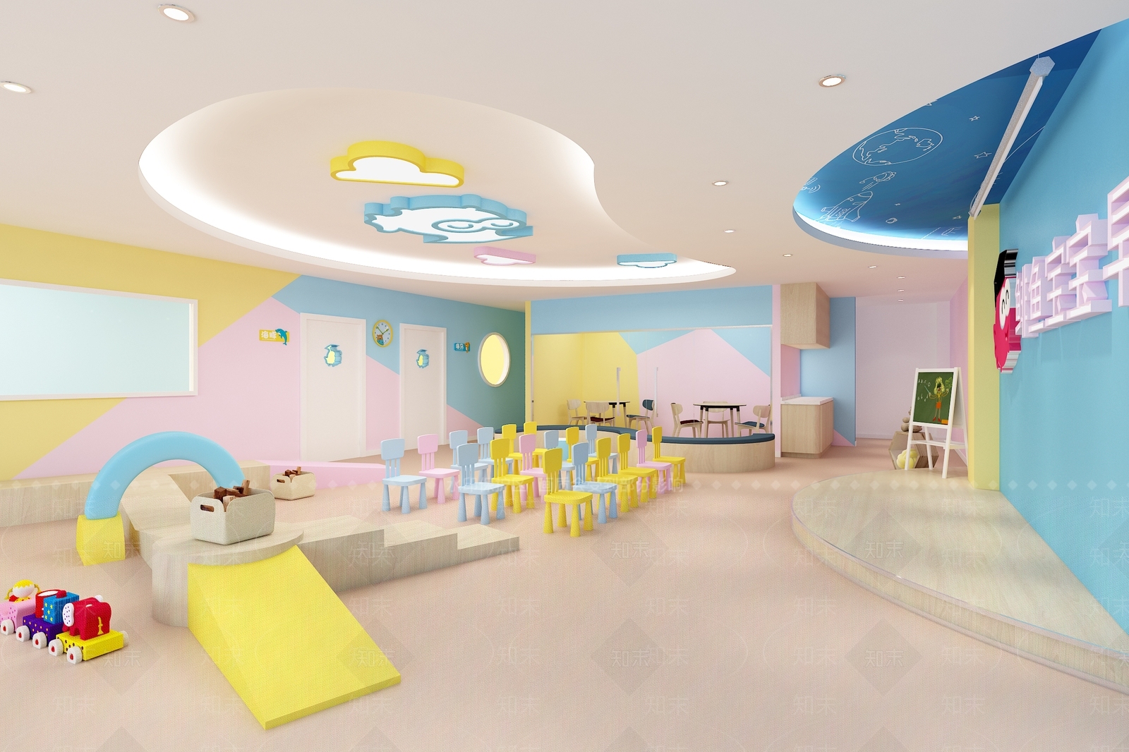 现代幼儿园3D模型下载【ID:1167007886】