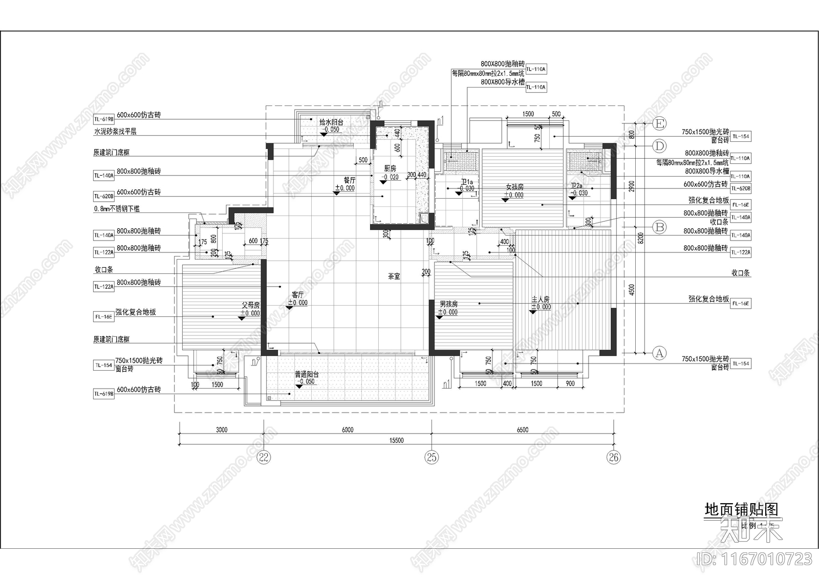 中式整体家装空间cad施工图下载【ID:1167010723】