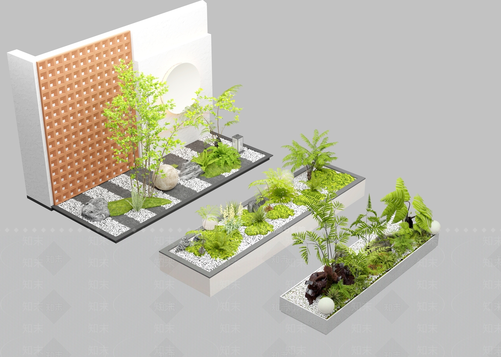 现代室内景观3D模型下载【ID:1167026044】