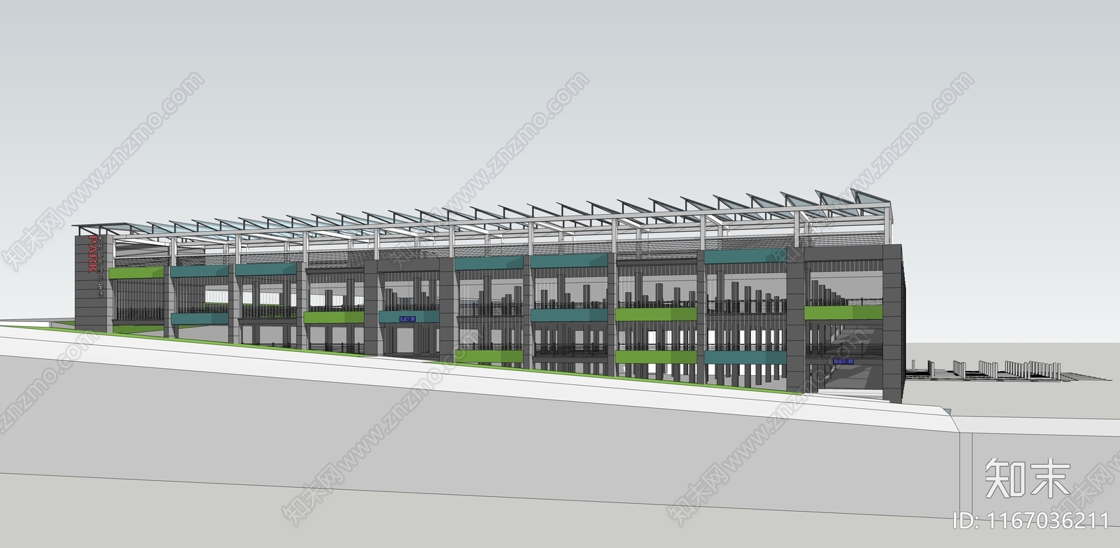 现代停车场SU模型下载【ID:1167036211】
