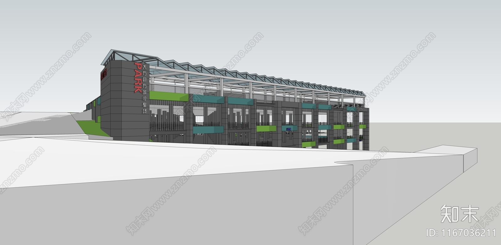现代停车场SU模型下载【ID:1167036211】