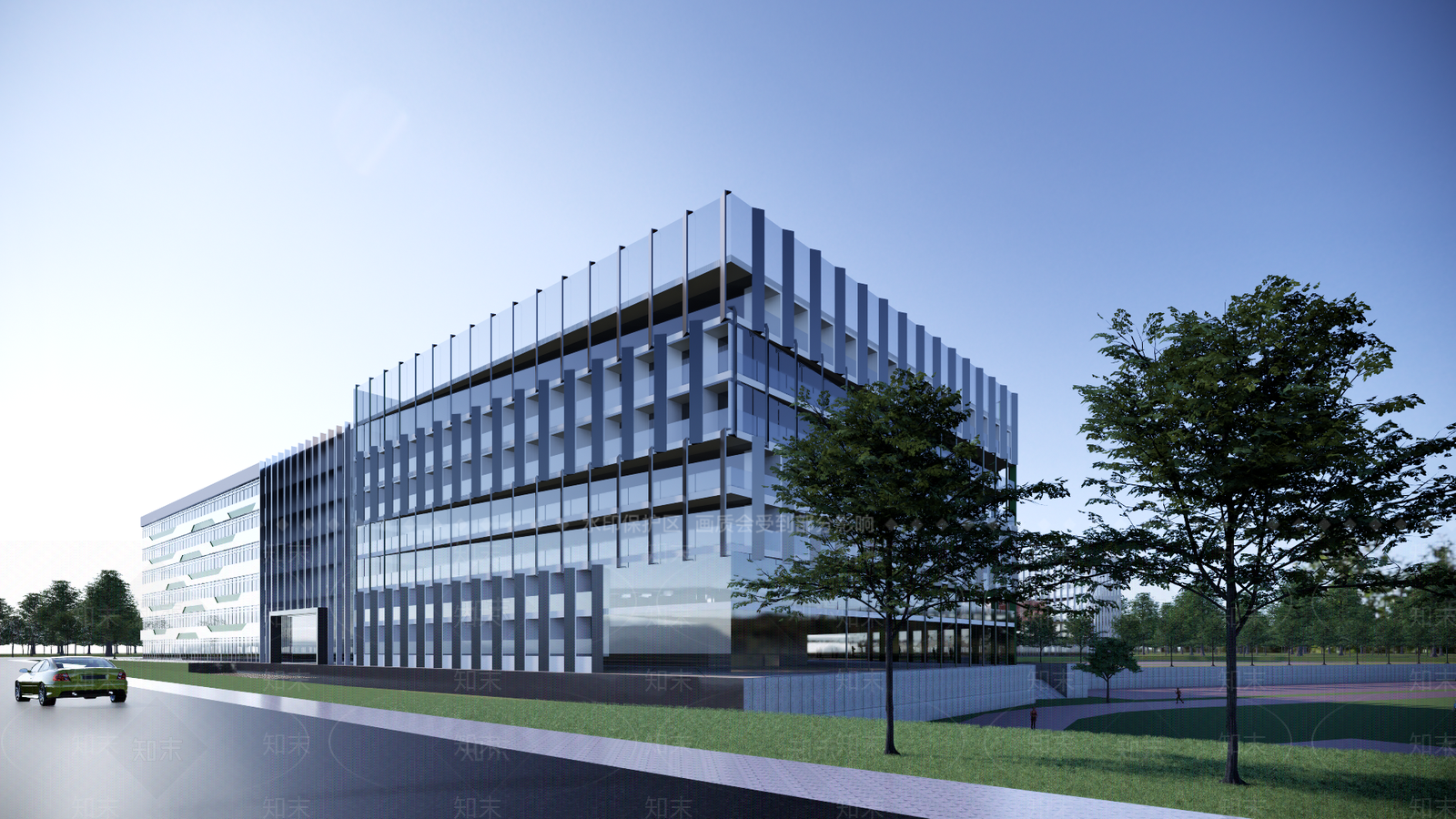 现代学校建筑SU模型下载【ID:1167038321】