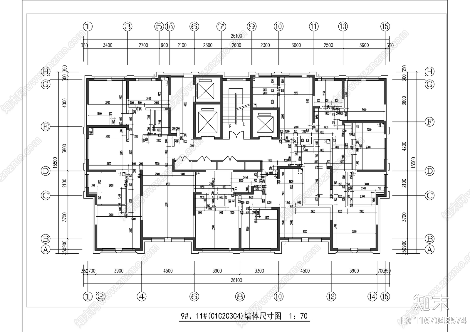 天津雅诗阁服务公寓装修图cad施工图下载【ID:1167043574】