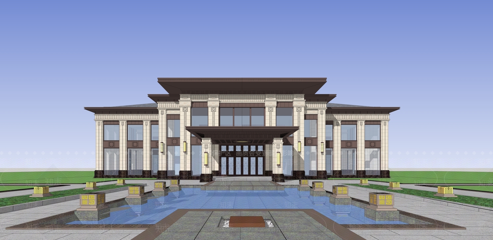 新中式其他商业建筑SU模型下载【ID:1167044355】