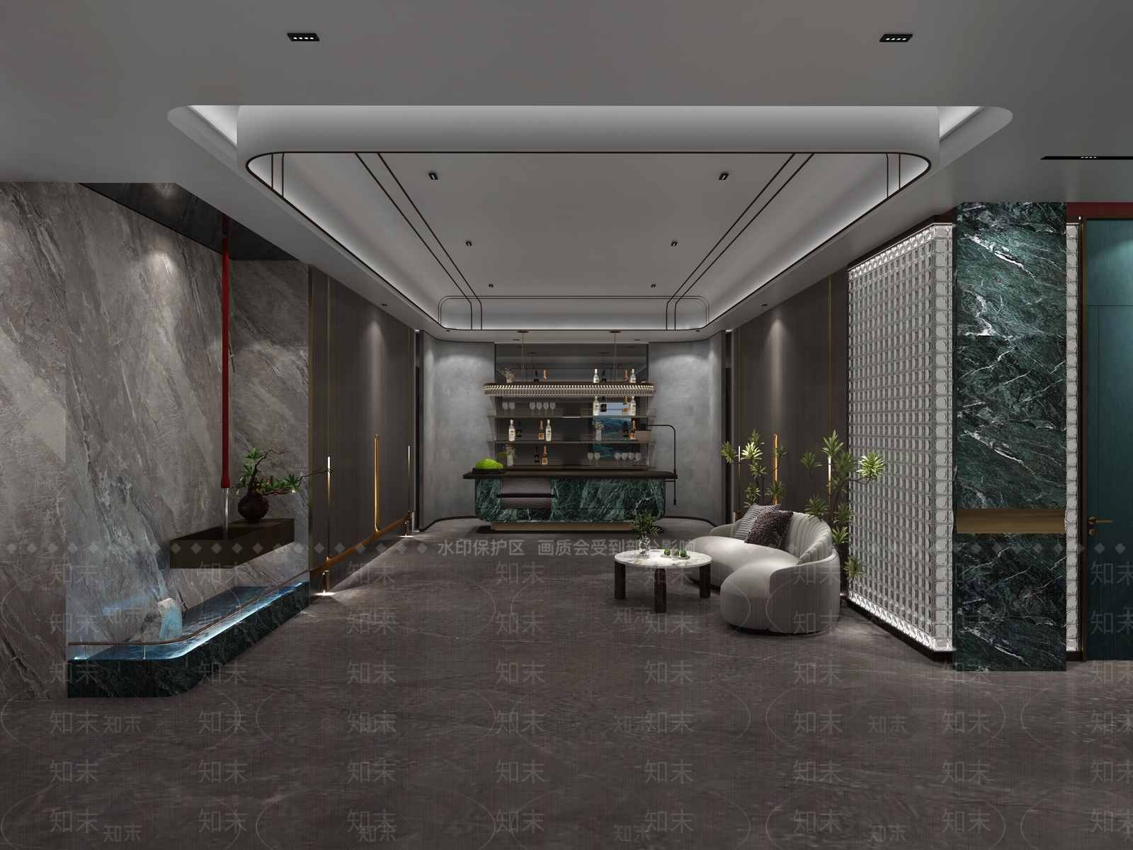 现代新中式中餐厅3D模型下载【ID:1167048732】