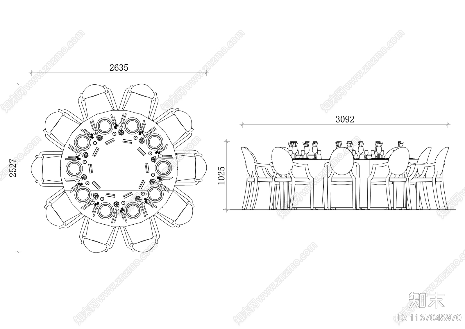 现代桌椅施工图下载【ID:1167048970】