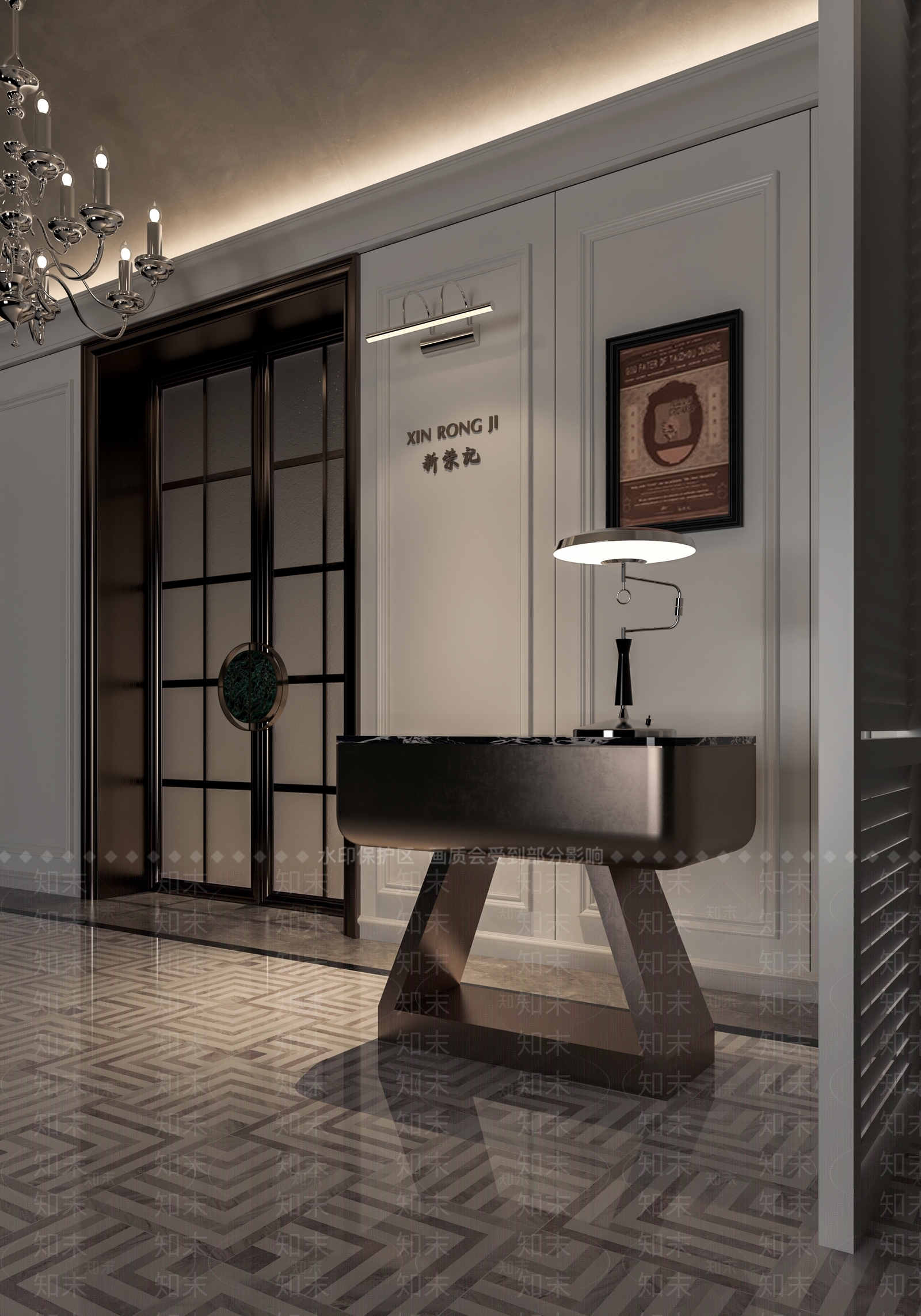 法式复古西餐厅3D模型下载【ID:1167056420】