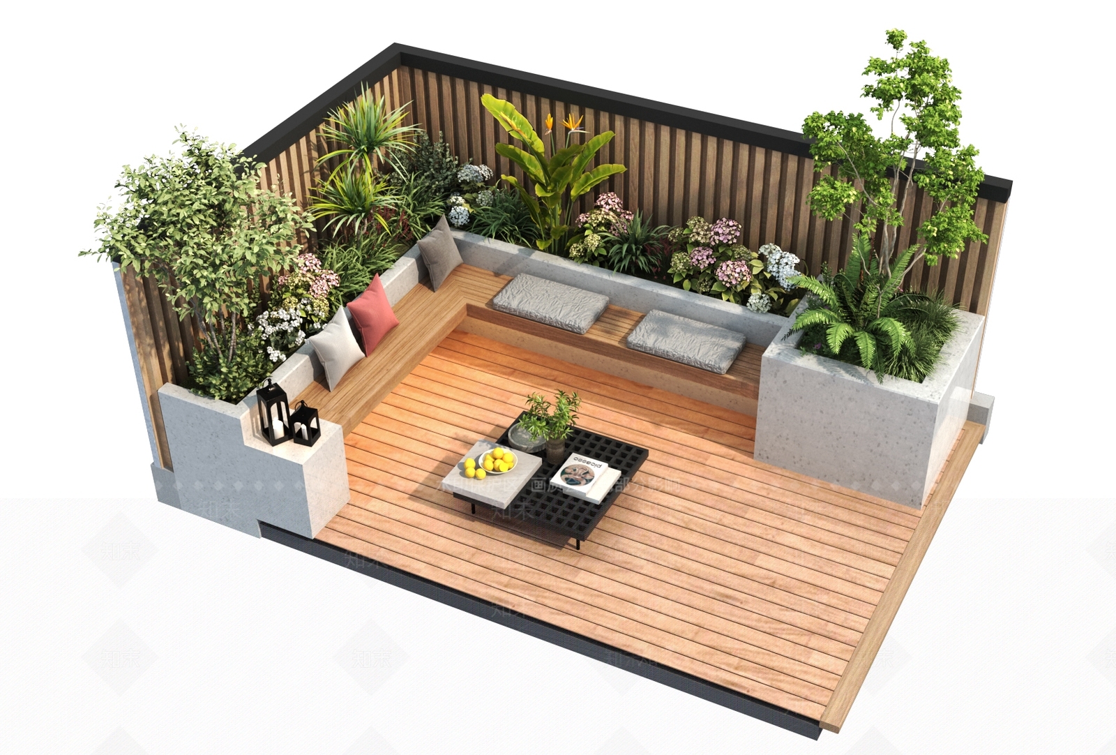 屋顶花园SU模型精品下载_SketchUp模型_知末网