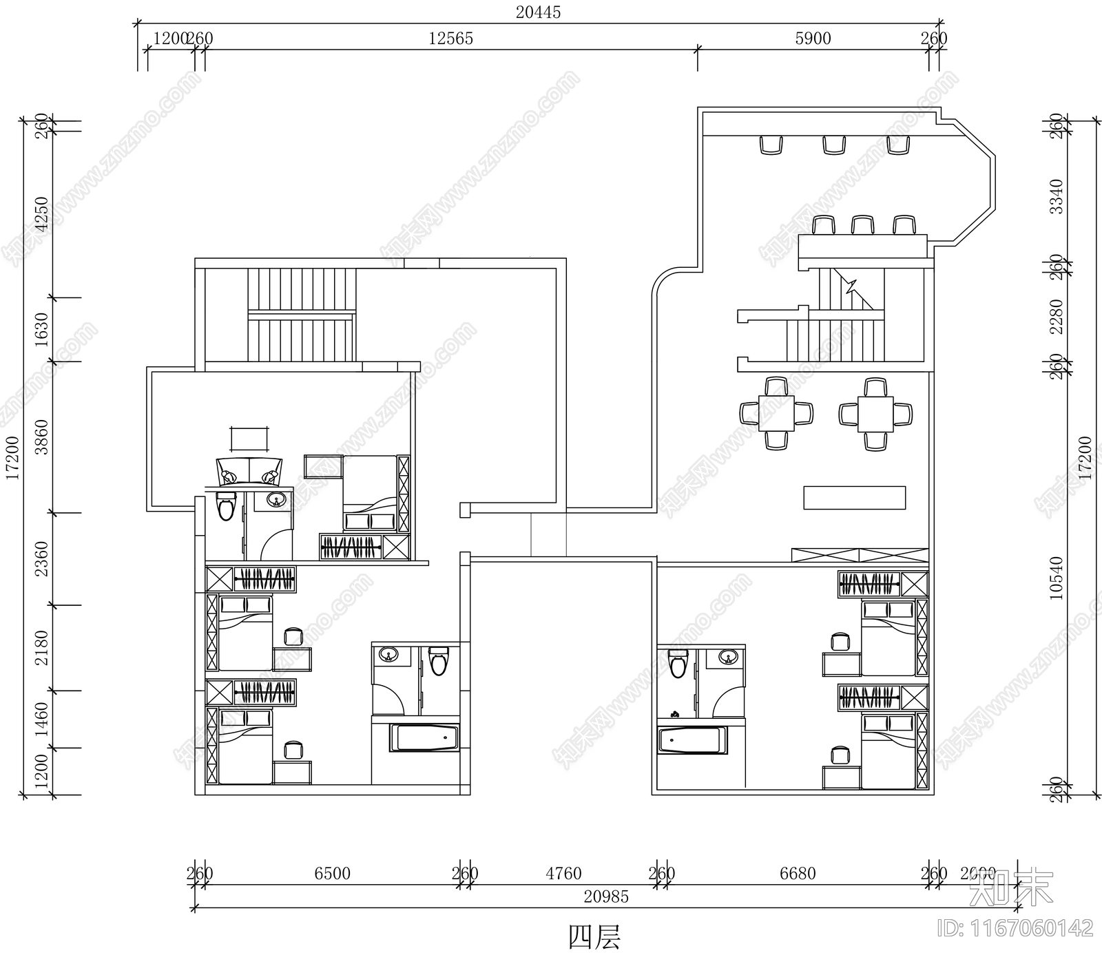 现代养老院cad施工图下载【ID:1167060142】