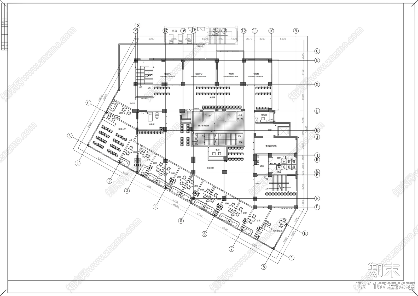 现代医院cad施工图下载【ID:1167076657】