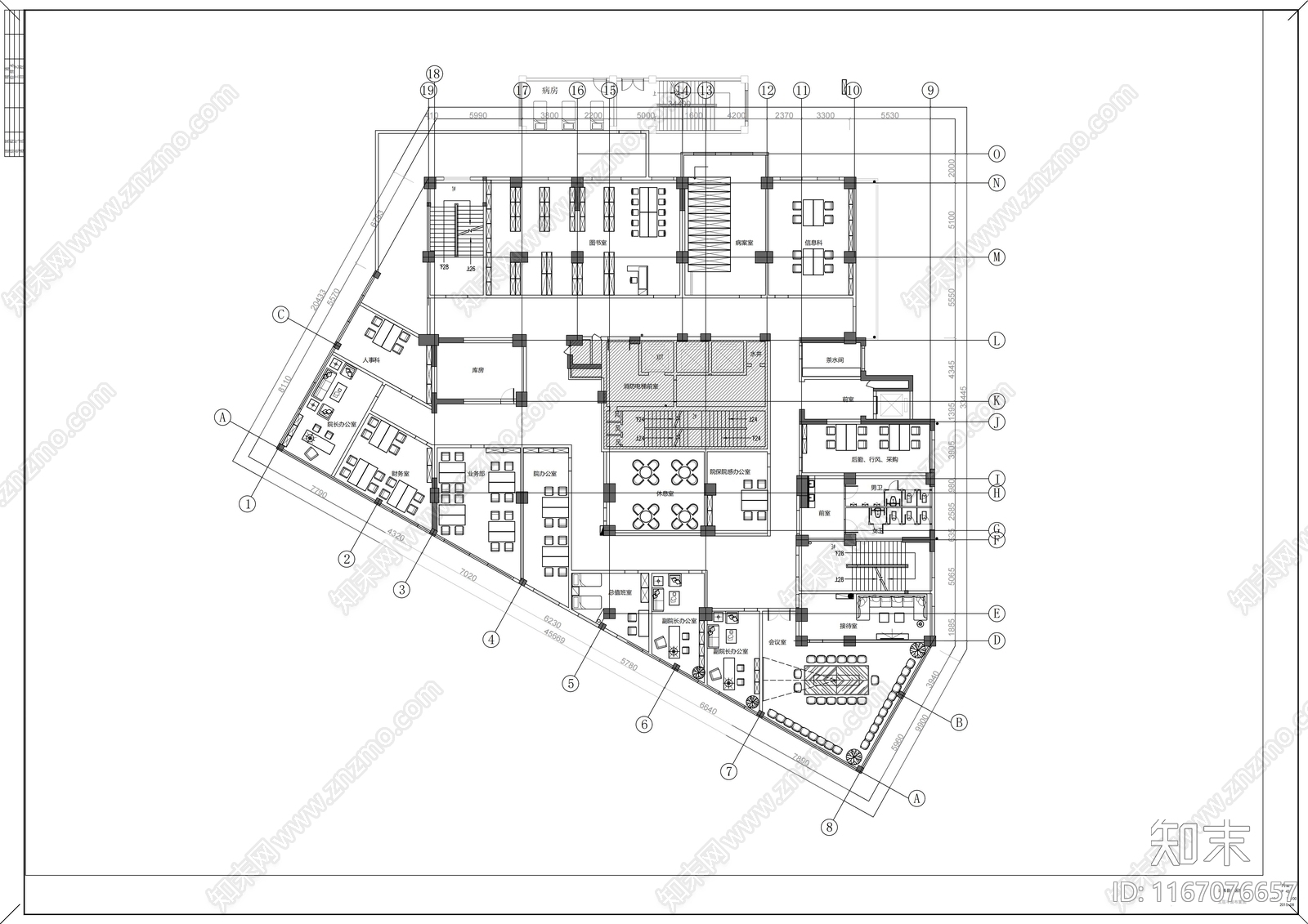 现代医院cad施工图下载【ID:1167076657】