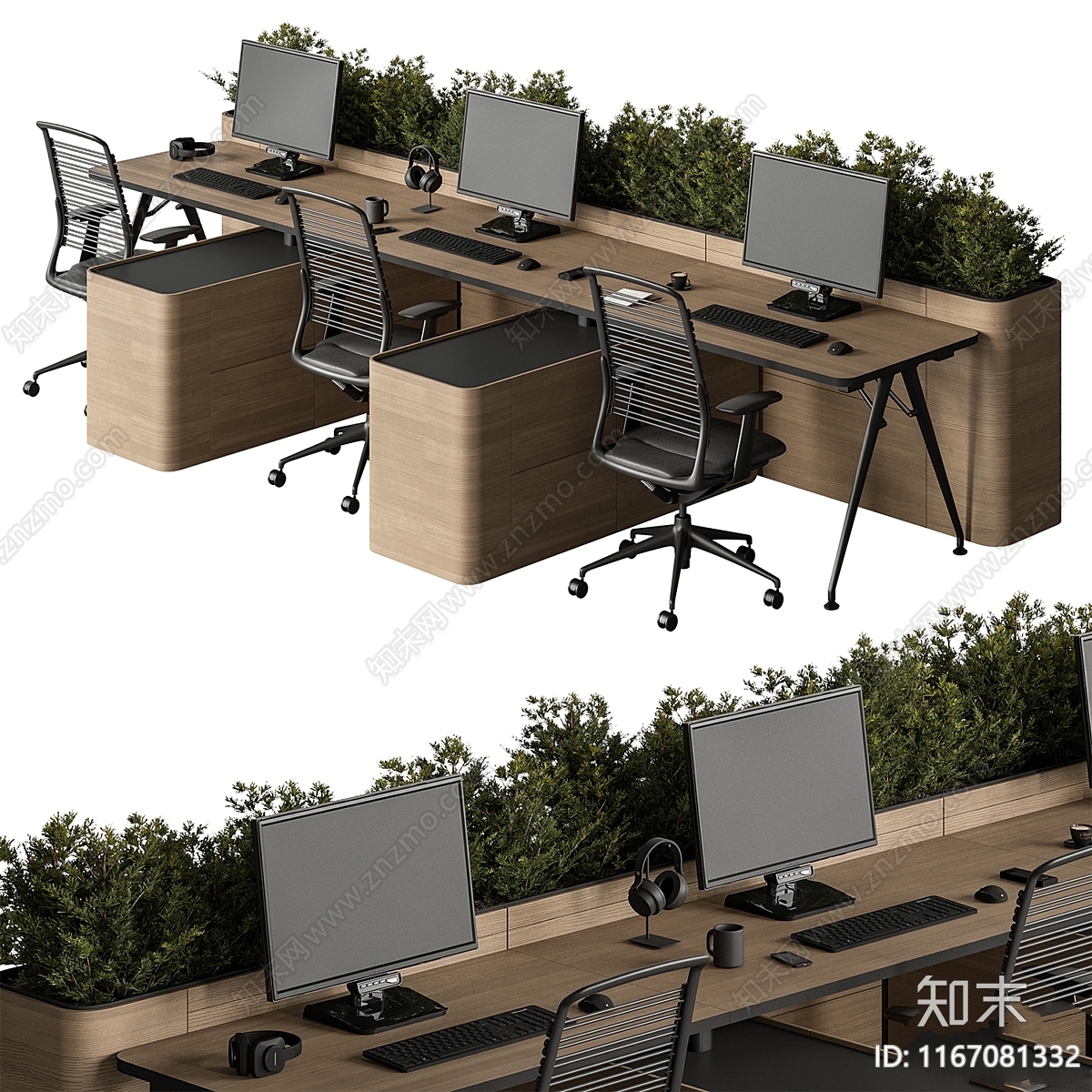 办公桌椅3D模型下载【ID:1167081332】