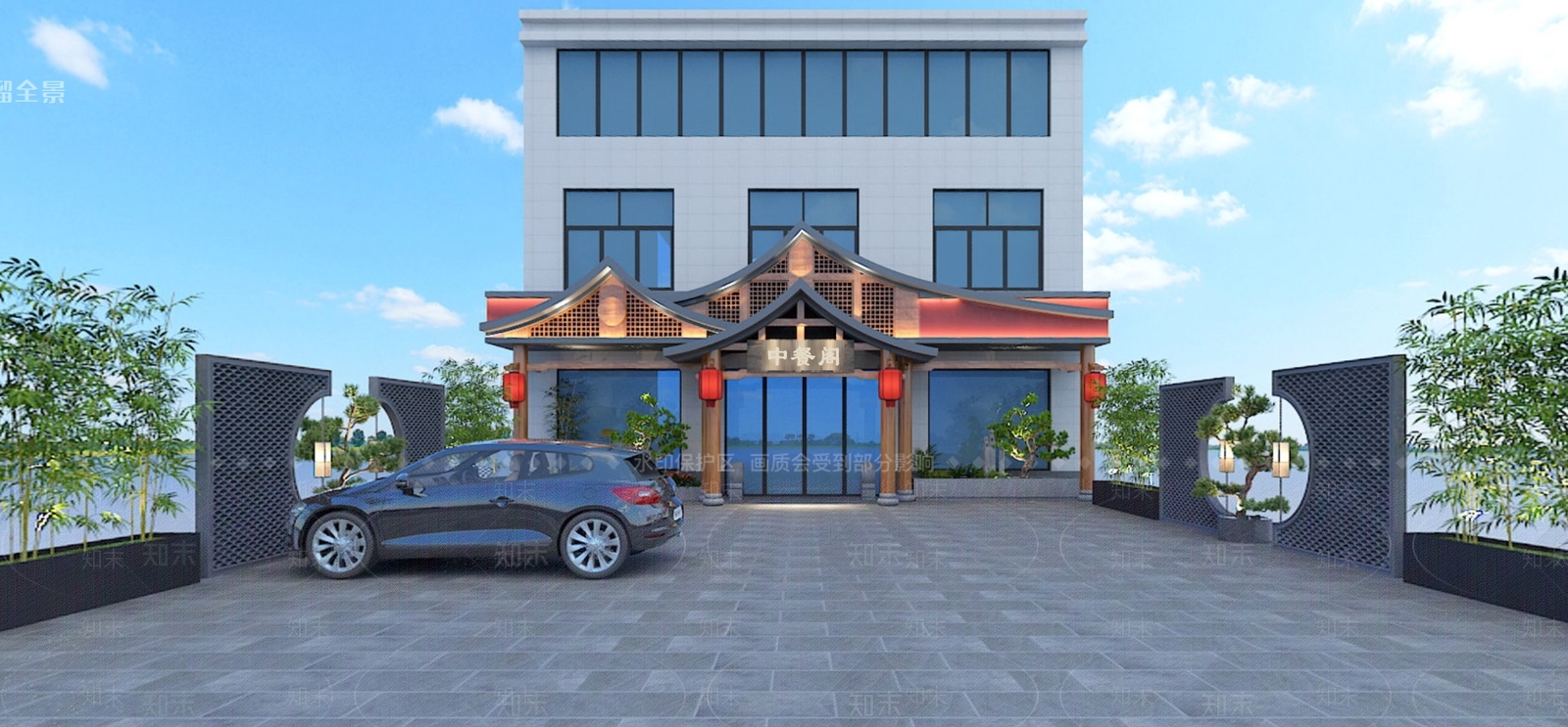 新中式中餐厅3D模型下载【ID:1167087435】