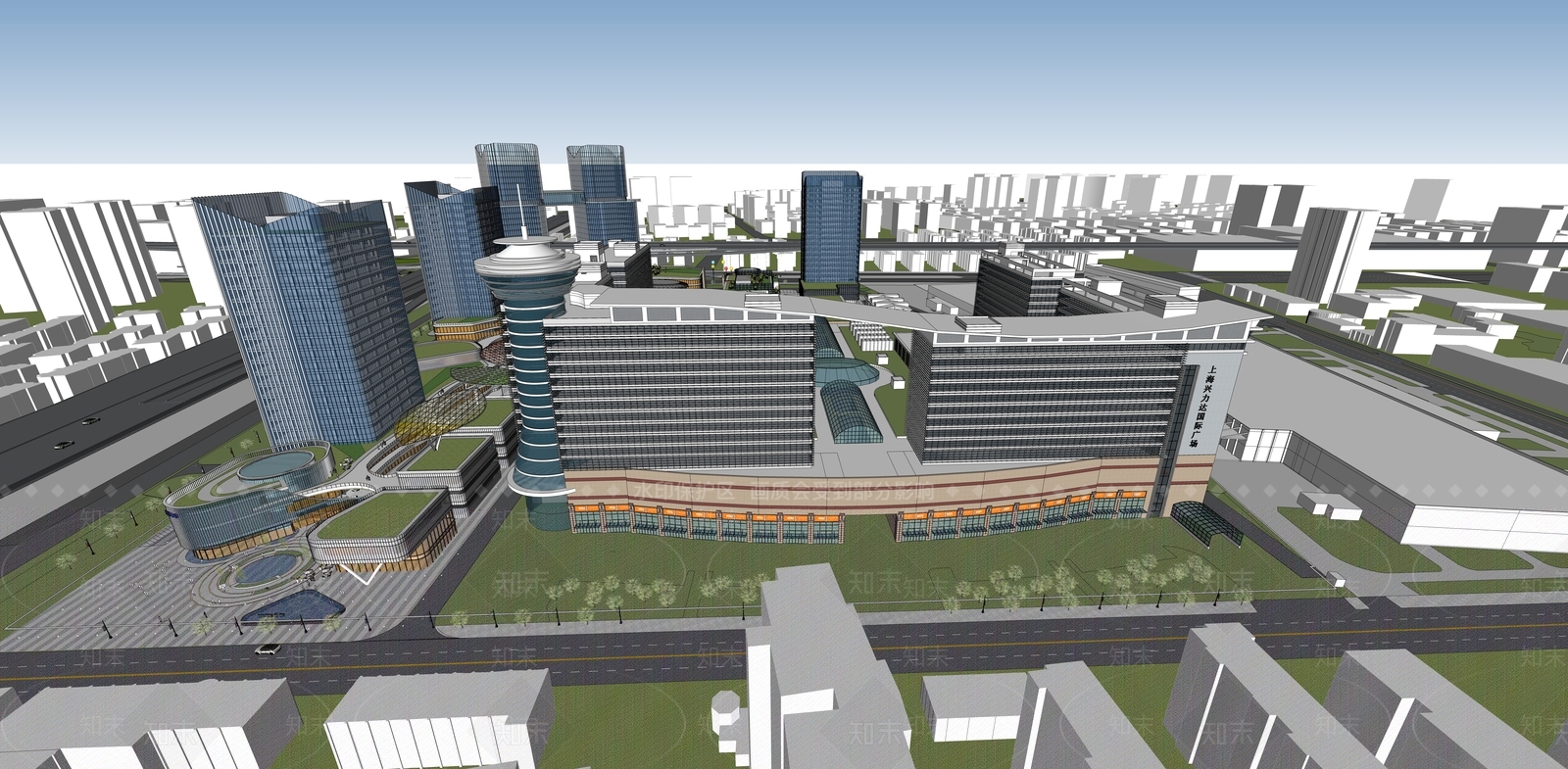 现代商场建筑SU模型下载【ID:1167088152】