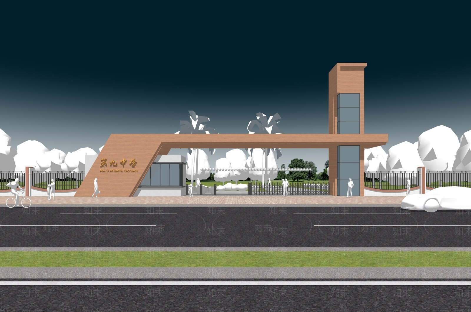 现代学校建筑SU模型下载【ID:1167089092】