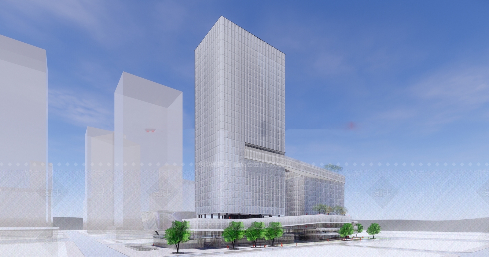 现代简约商场建筑SU模型下载【ID:1167092514】