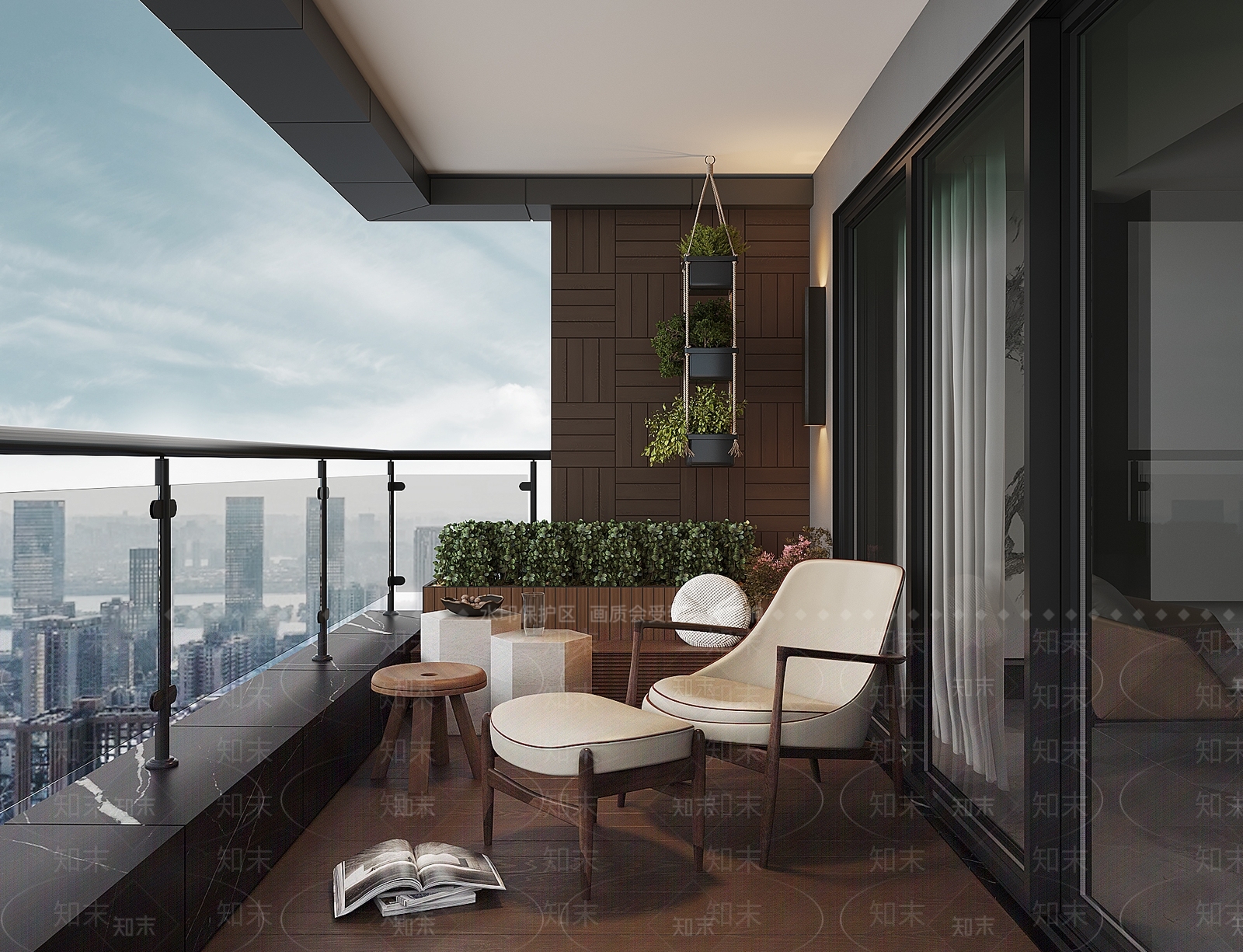 现代家居阳台SU模型下载【ID:1167093454】