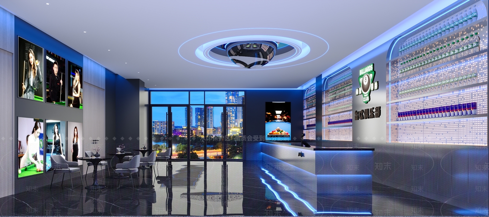 现代台球室3D模型下载【ID:1167094845】