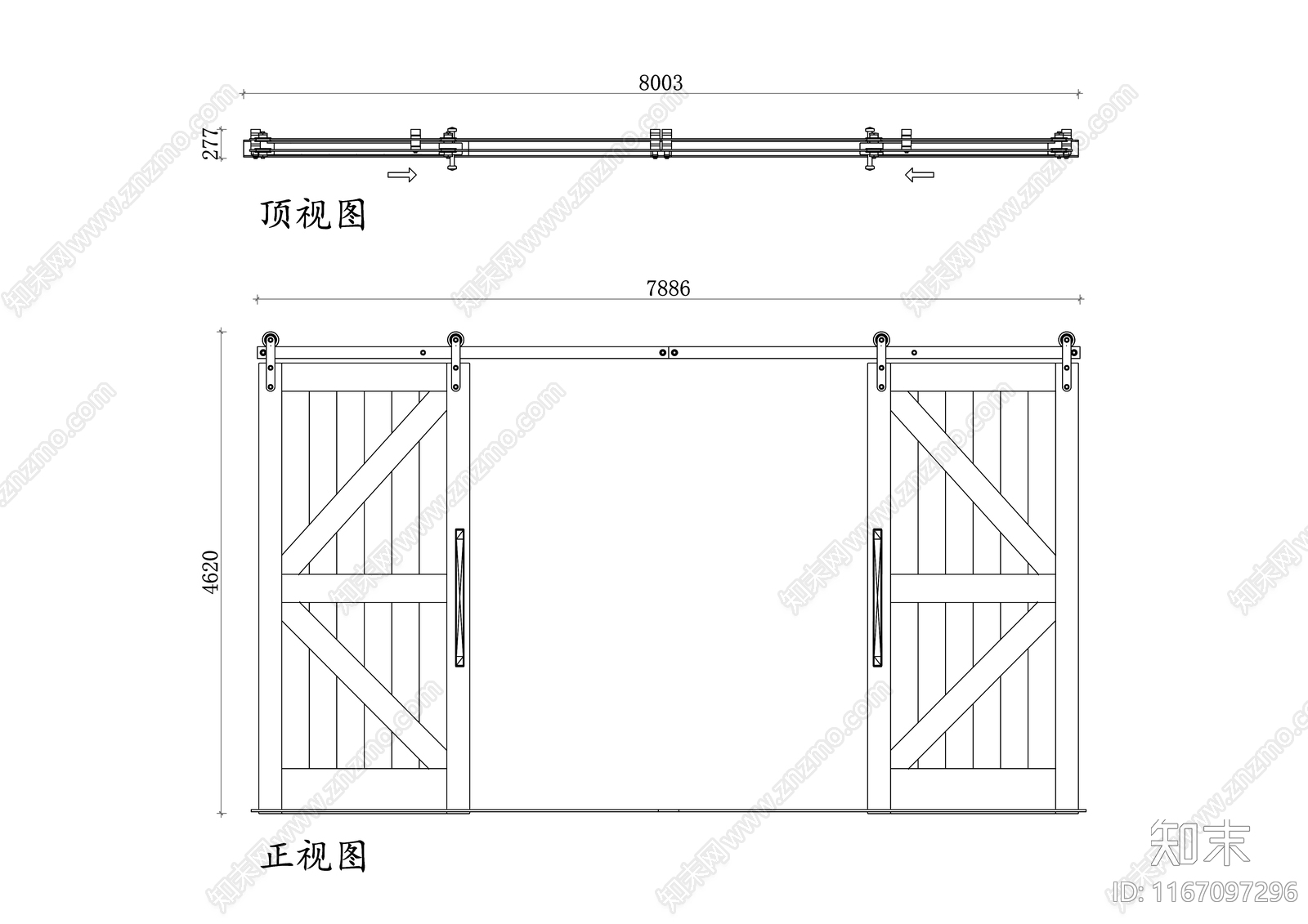 现代门施工图下载【ID:1167097296】