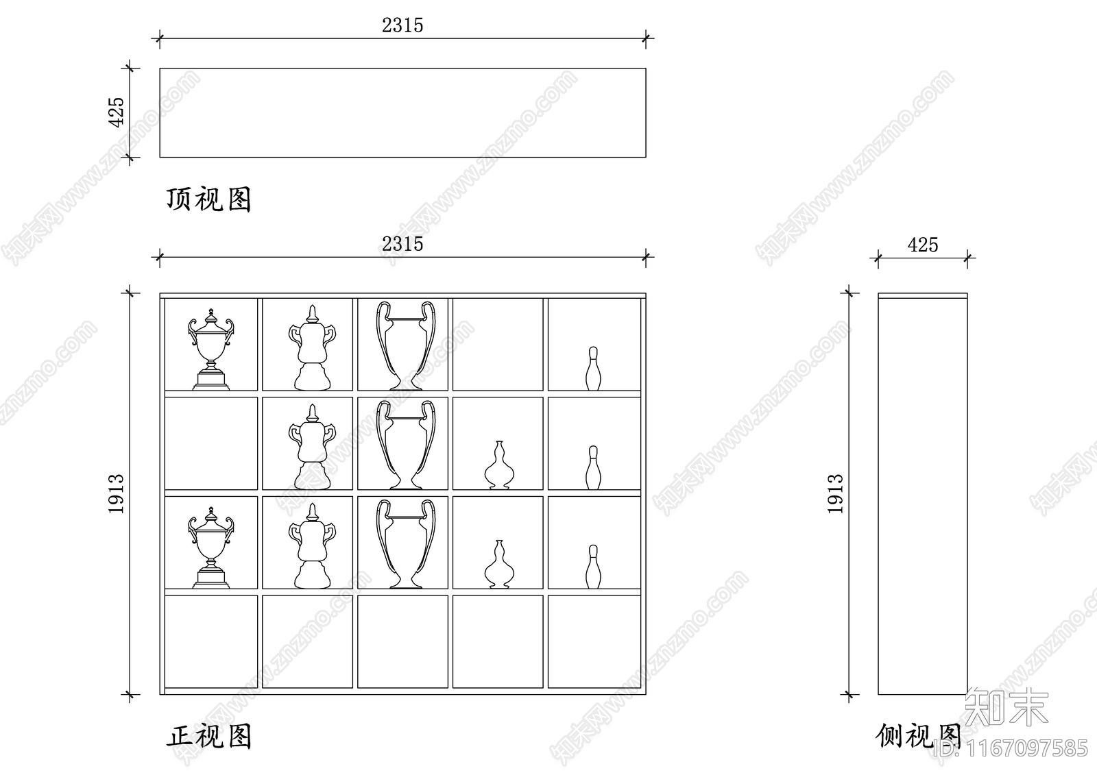 现代柜子cad施工图下载【ID:1167097585】