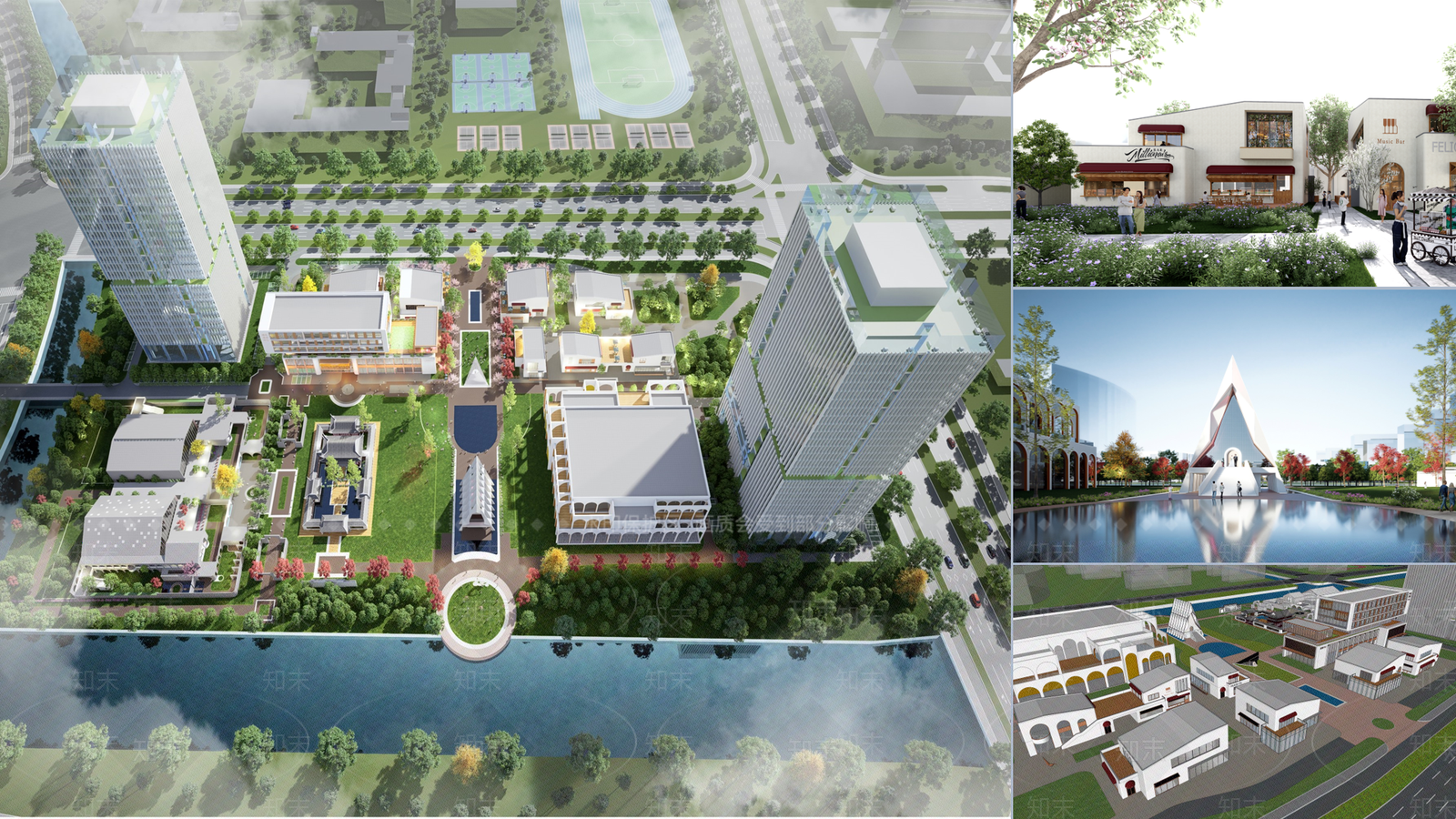 现代新中式教堂建筑SU模型下载【ID:1167097972】