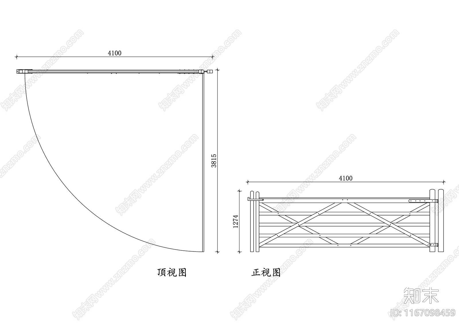 现代门cad施工图下载【ID:1167098459】