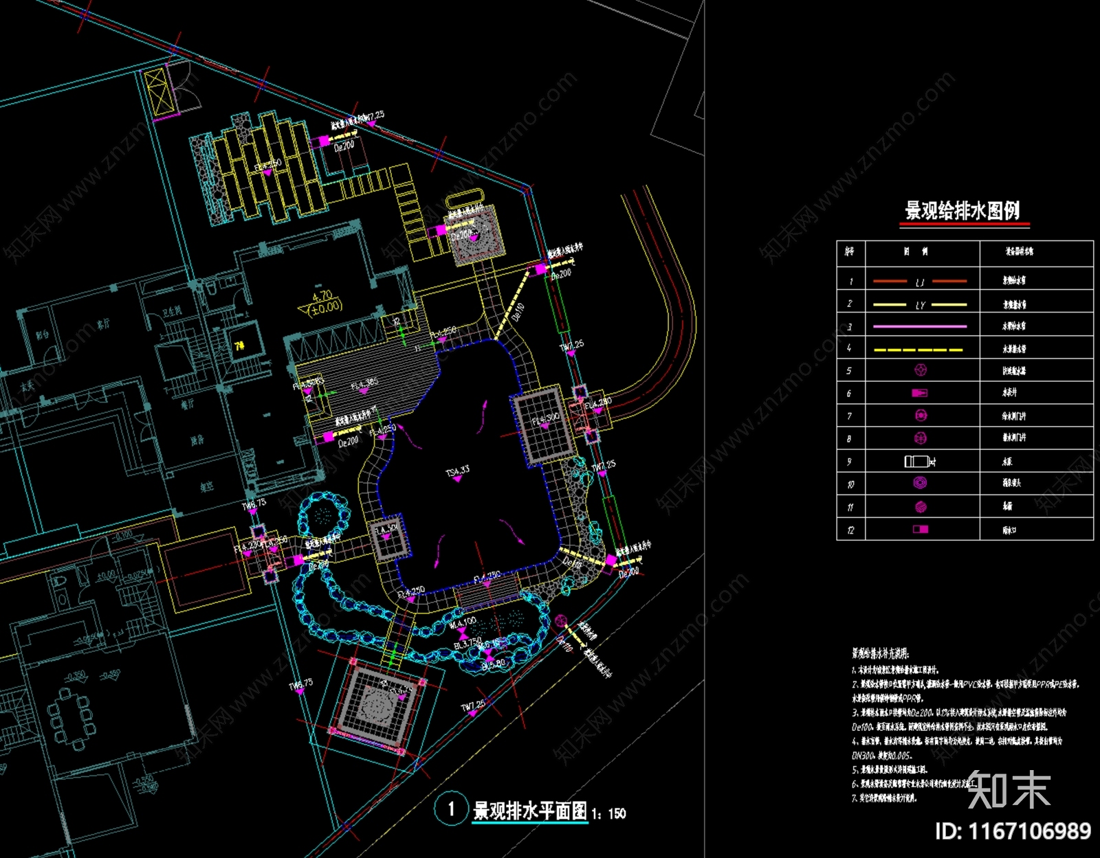 给排水图cad施工图下载【ID:1167106989】