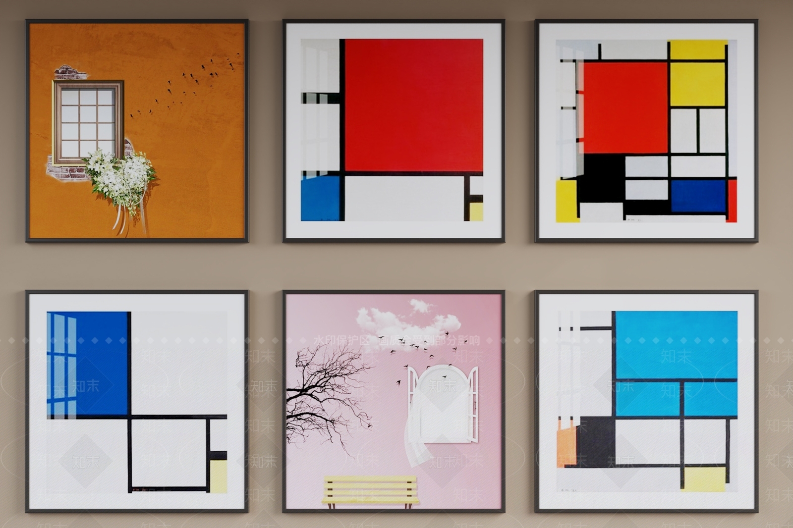 现代北欧挂画3D模型下载【ID:1167112682】