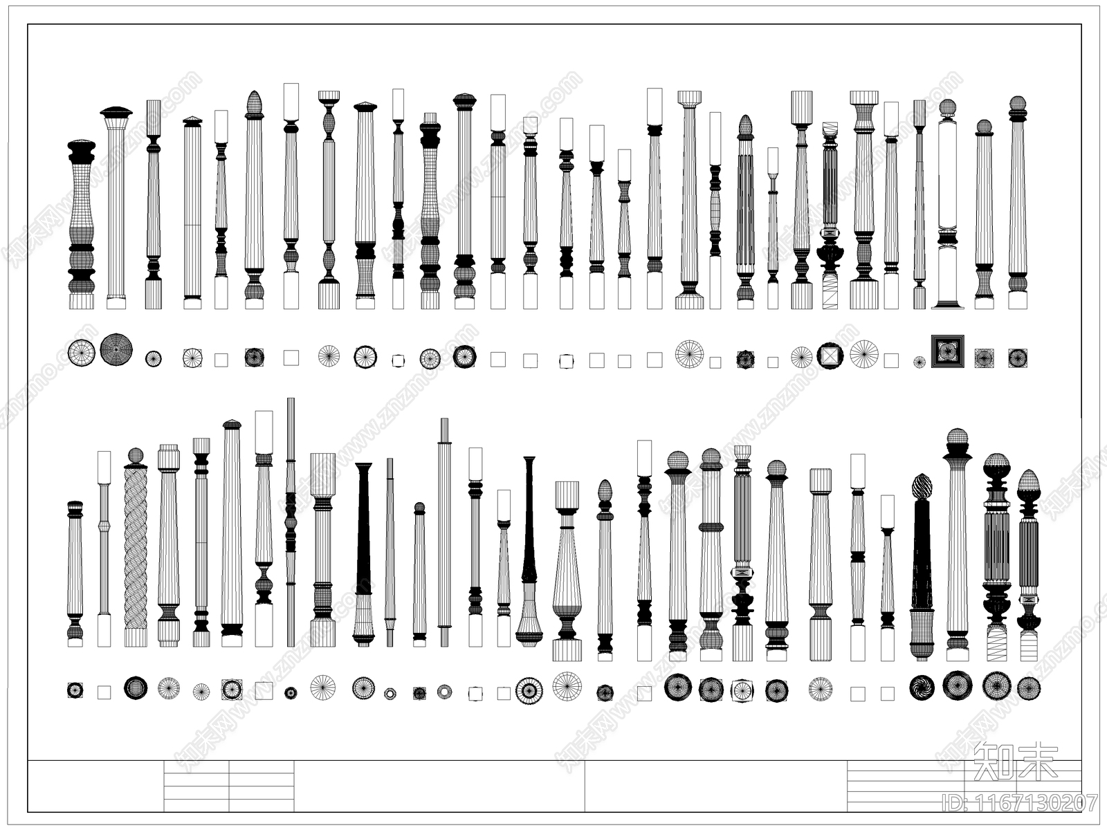 欧式栏杆施工图下载【ID:1167130207】