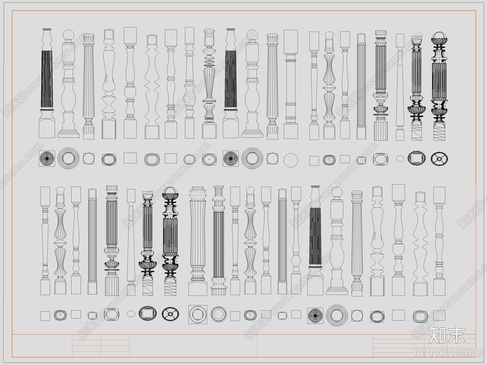 欧式栏杆施工图下载【ID:1167130315】