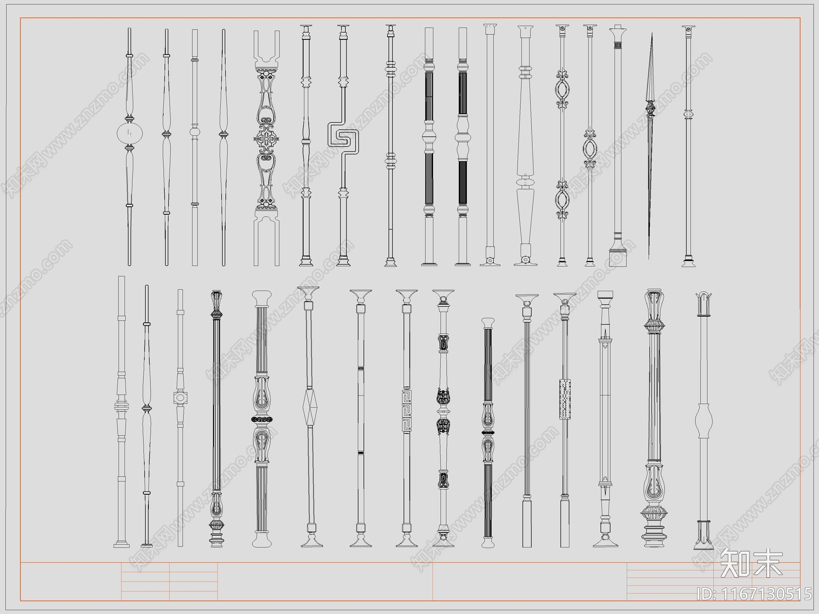 欧式栏杆施工图下载【ID:1167130515】
