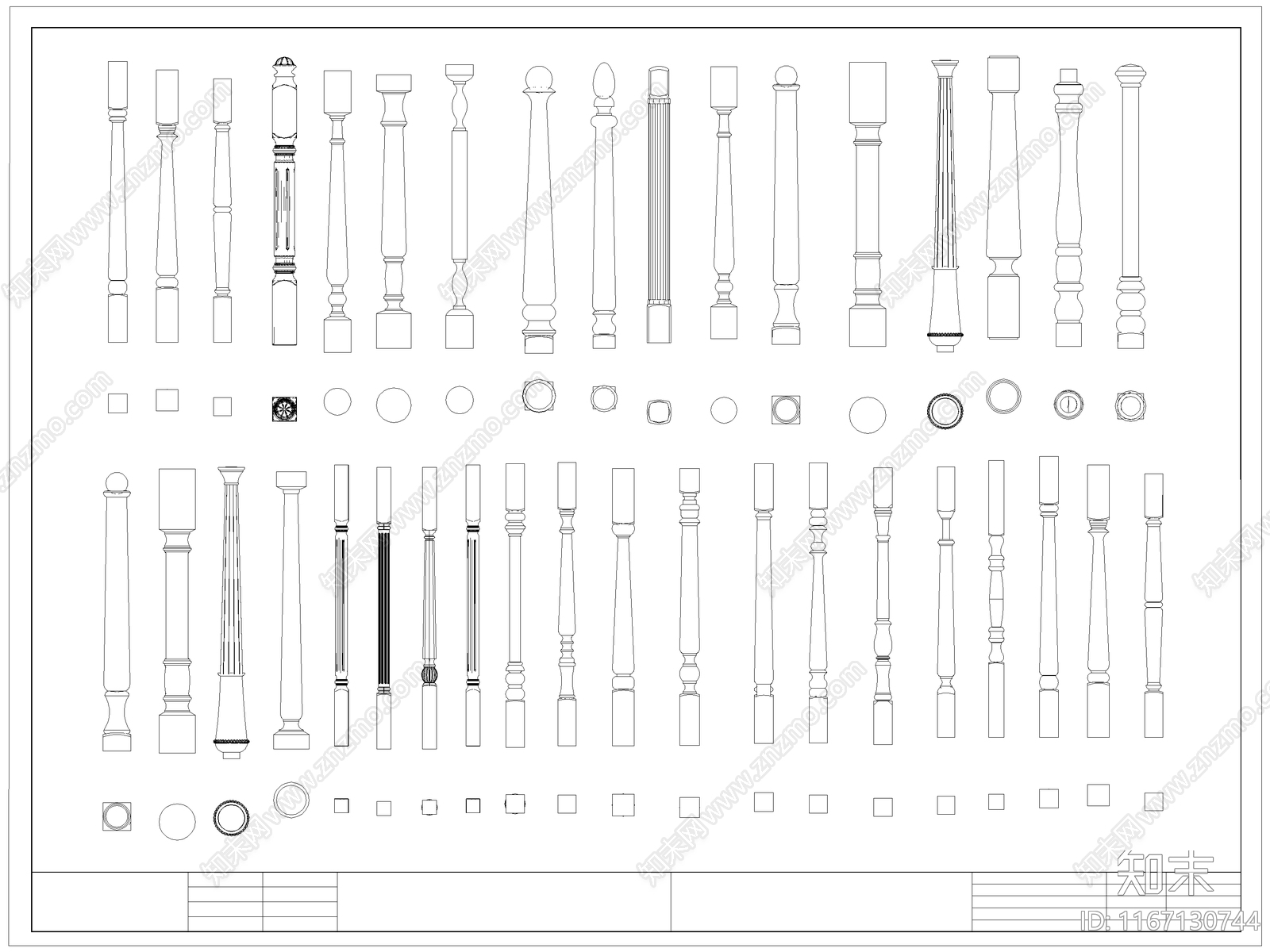 欧式栏杆施工图下载【ID:1167130744】