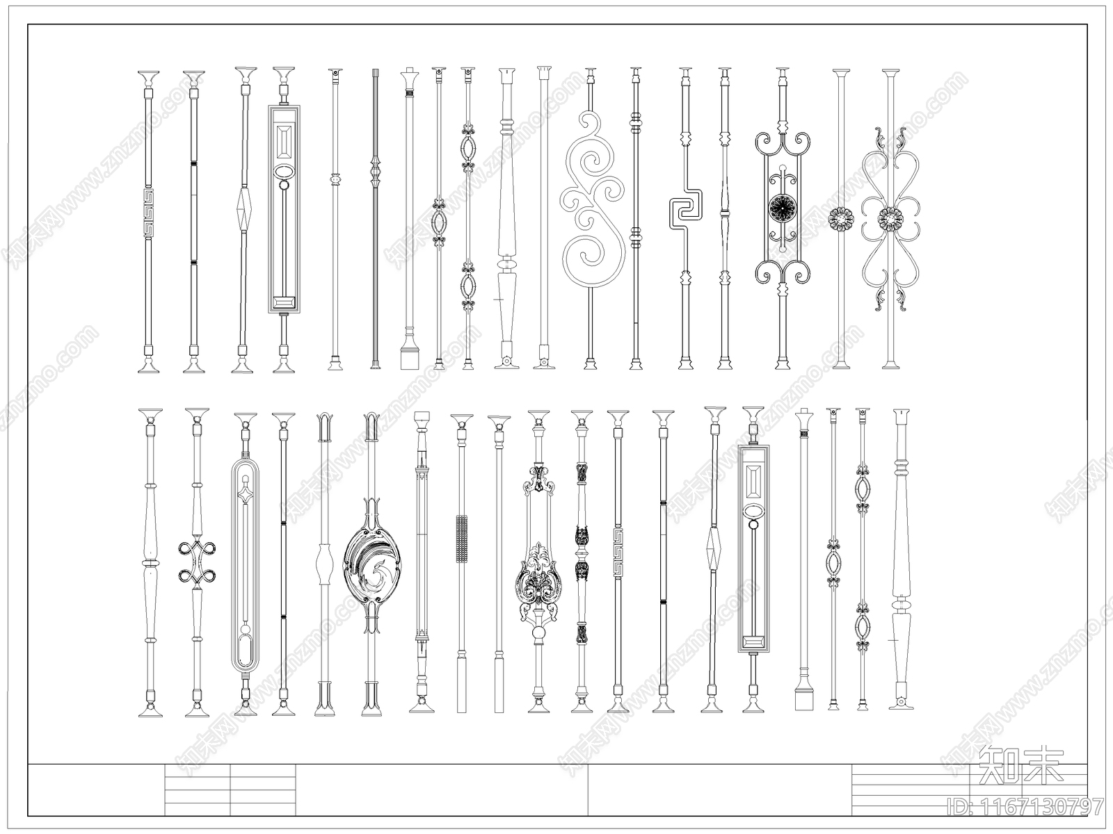 欧式栏杆施工图下载【ID:1167130797】