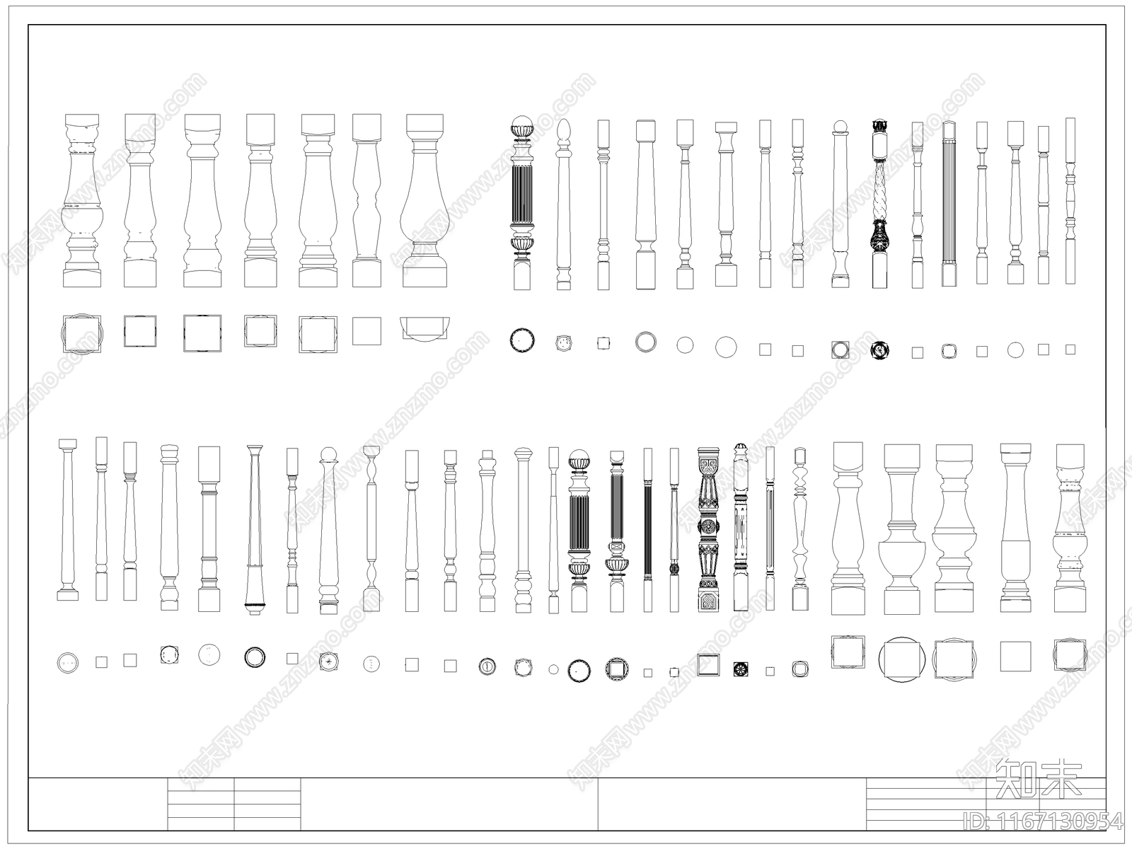 欧式栏杆施工图下载【ID:1167130954】