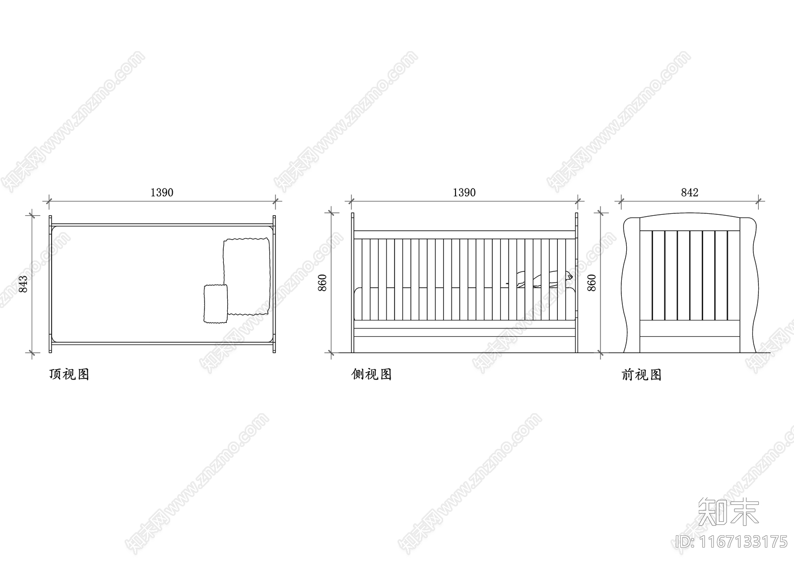 现代床施工图下载【ID:1167133175】