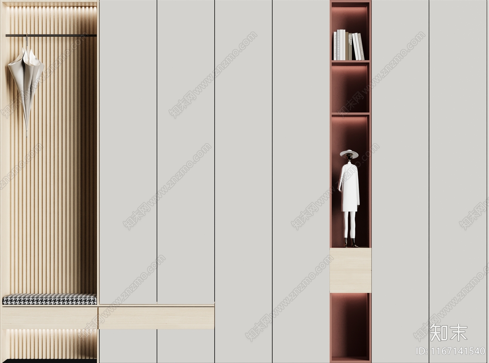 现代简约玄关柜3D模型下载【ID:1167141540】