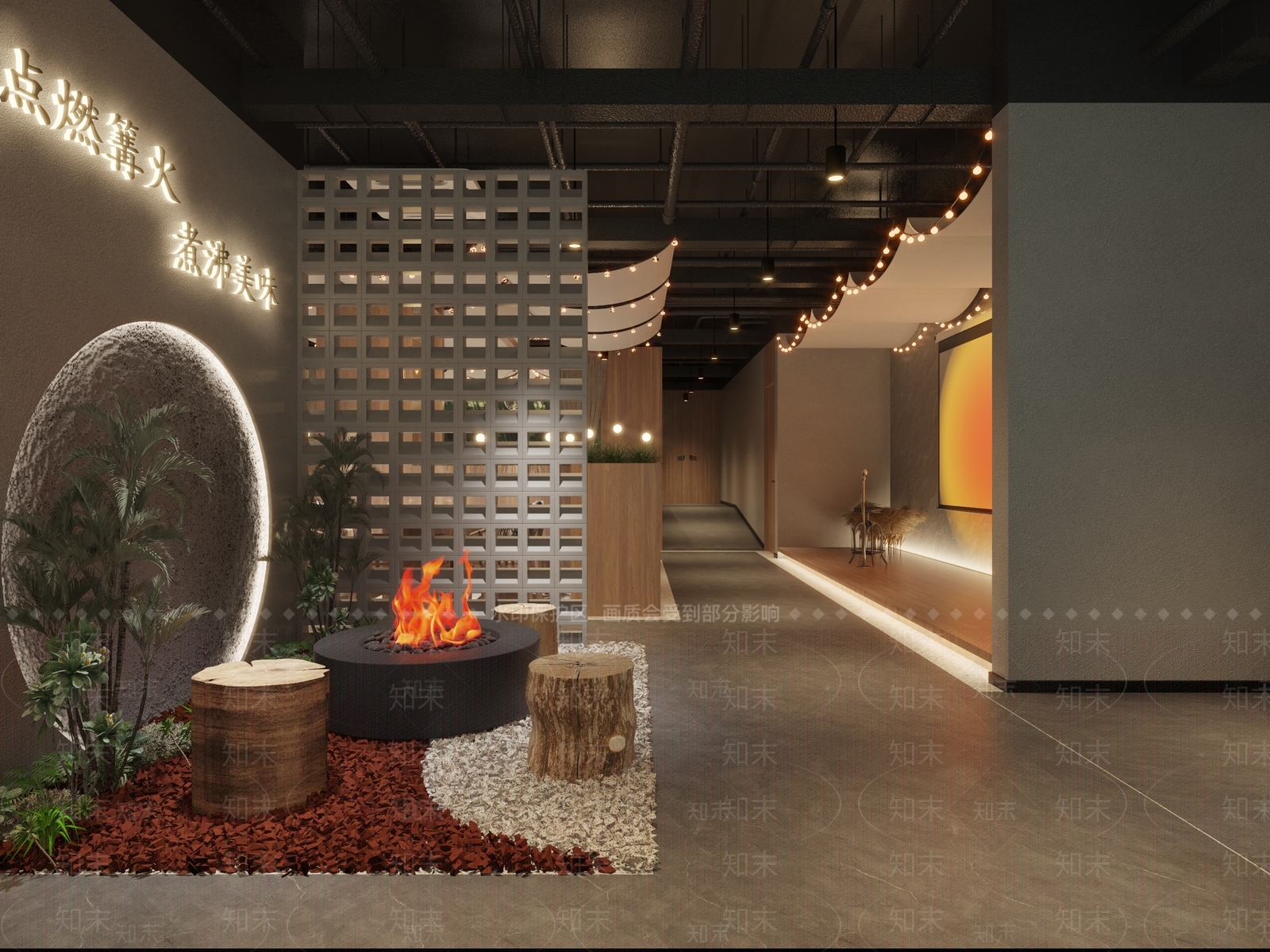 现代新中式火锅店3D模型下载【ID:1167145172】