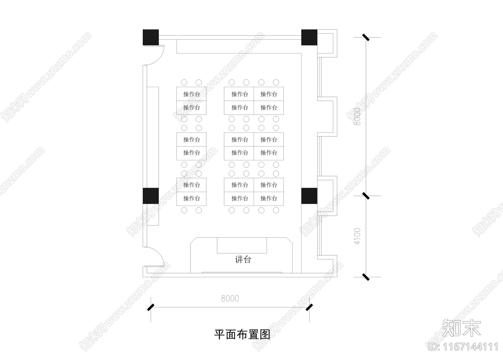 现代教室cad施工图下载【ID:1167144111】