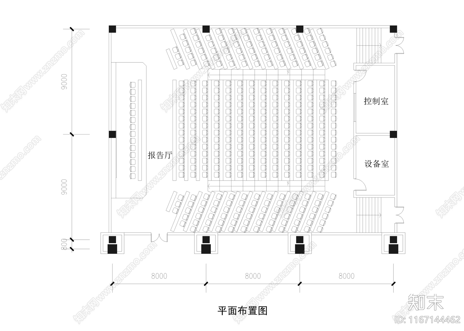 现代报告厅cad施工图下载【ID:1167144462】