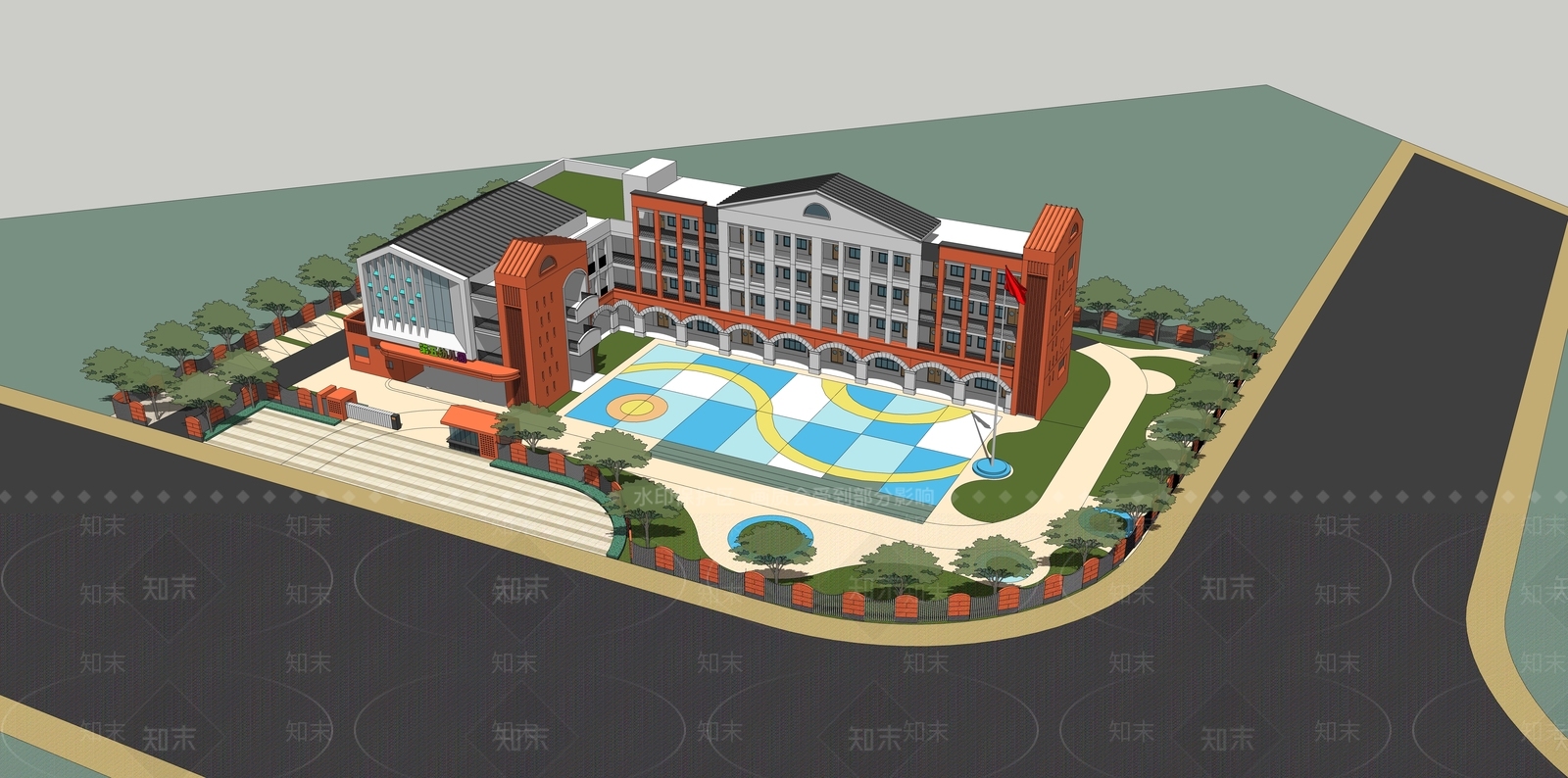 现代幼儿园SU模型下载【ID:1167146387】