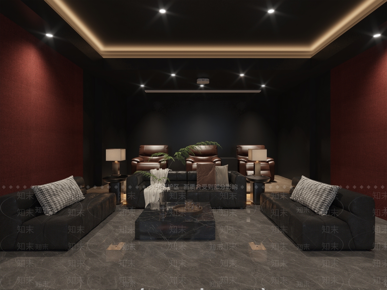 现代新中式影音室3D模型下载【ID:1167147153】