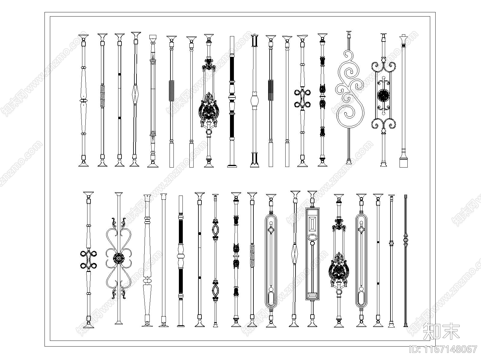 欧式栏杆施工图下载【ID:1167148067】